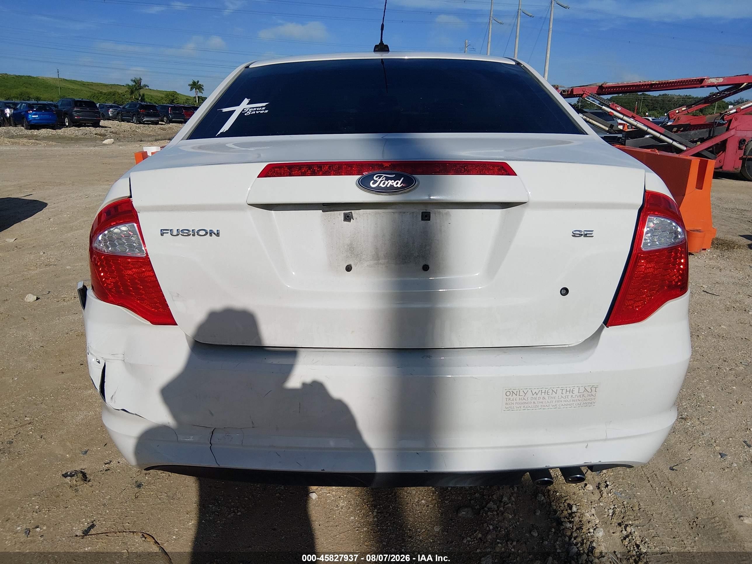 2010 Ford Fusion Se White vin: 3FAHP0HA5AR426365