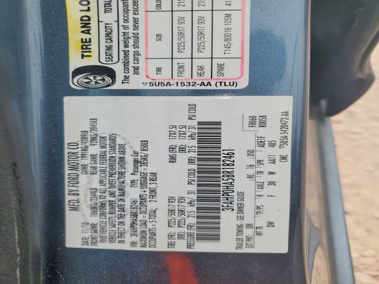 2011 Ford Fusion Se Синий vin: 3FAHP0HA5BR182461