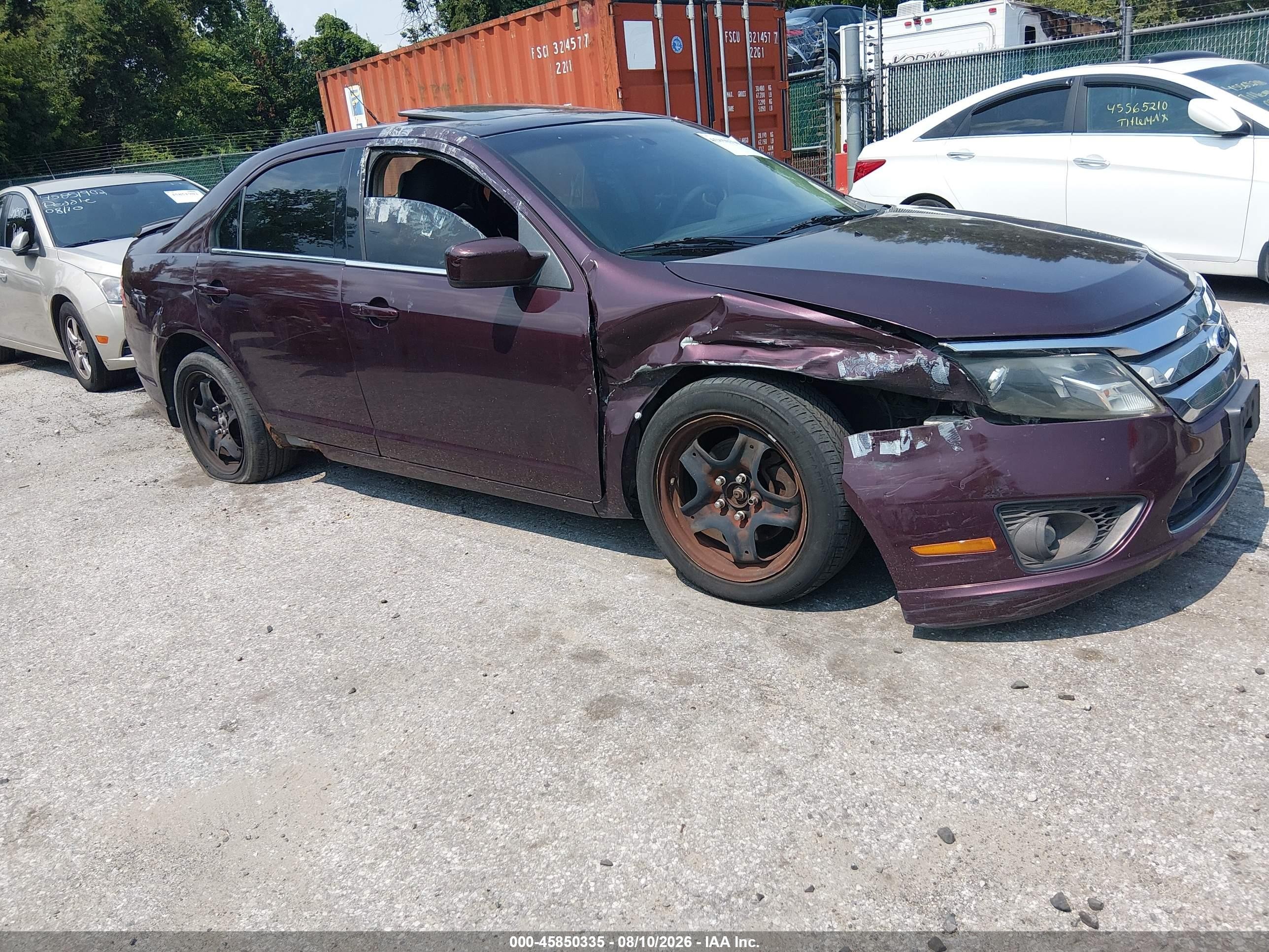 2011 Ford Fusion Se Burgundy vin: 3FAHP0HA5BR207424