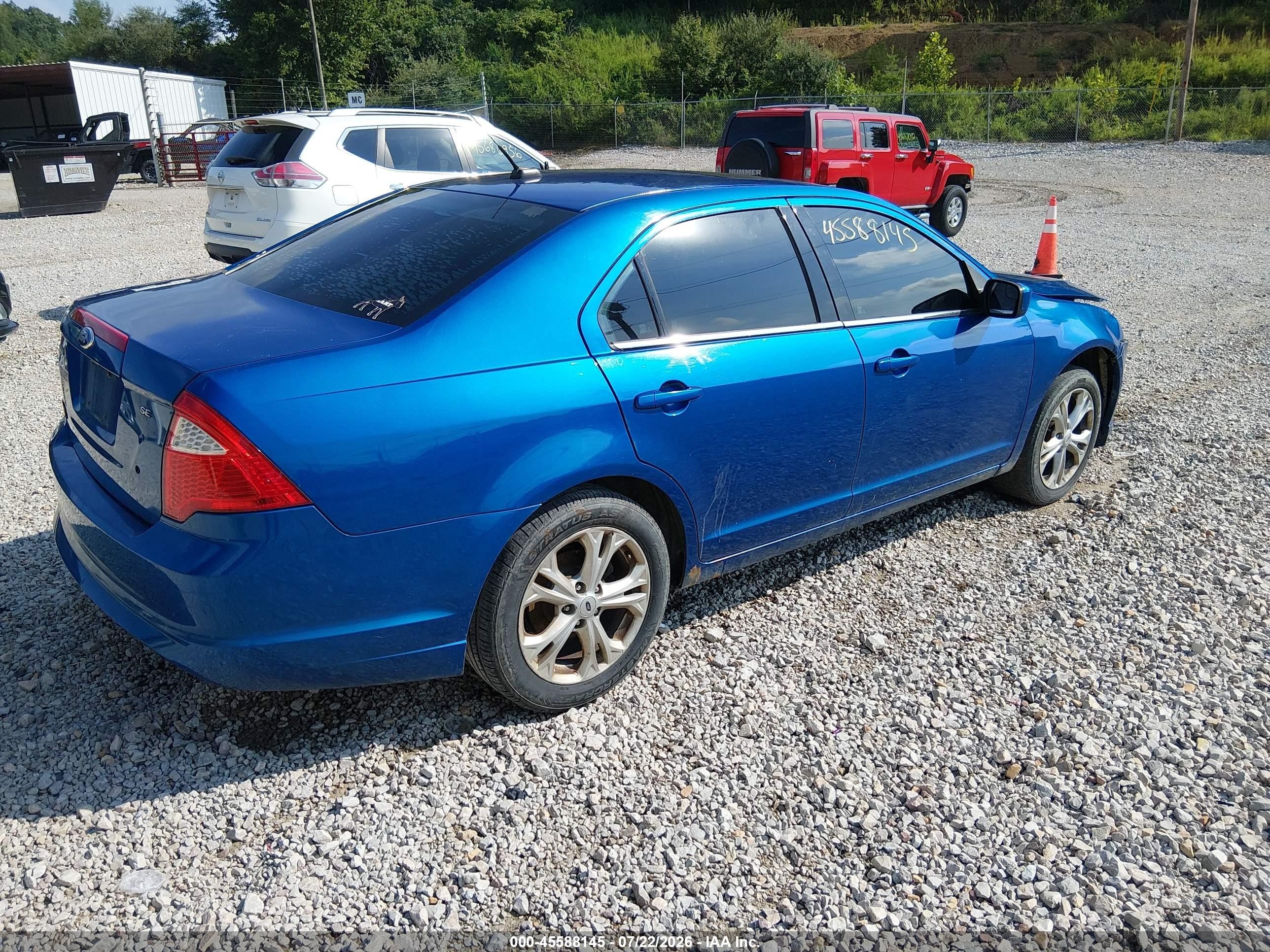 2012 Ford Fusion Se Синий vin: 3FAHP0HA5CR168822