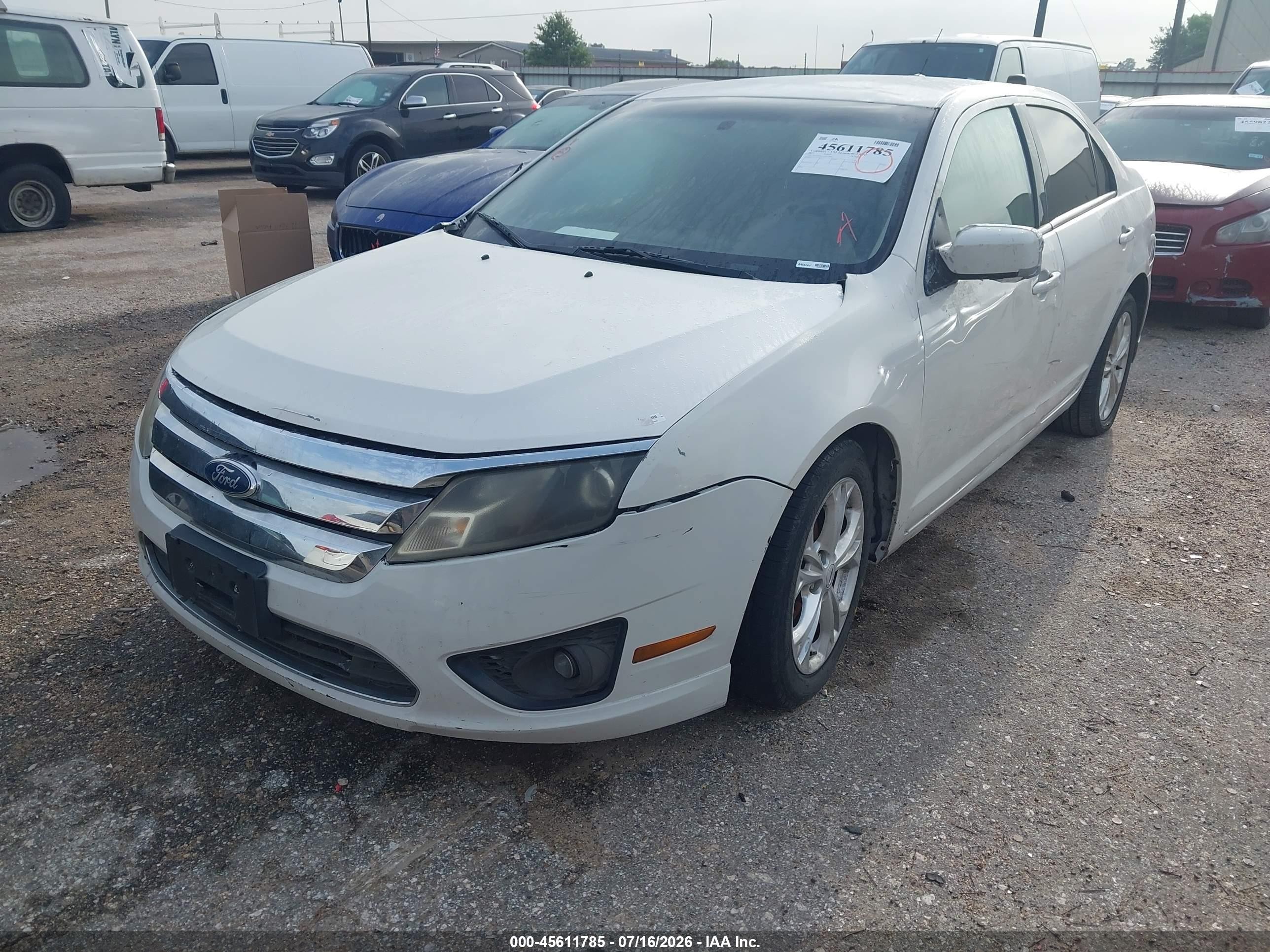 2012 Ford Fusion Se White vin: 3FAHP0HA5CR219087