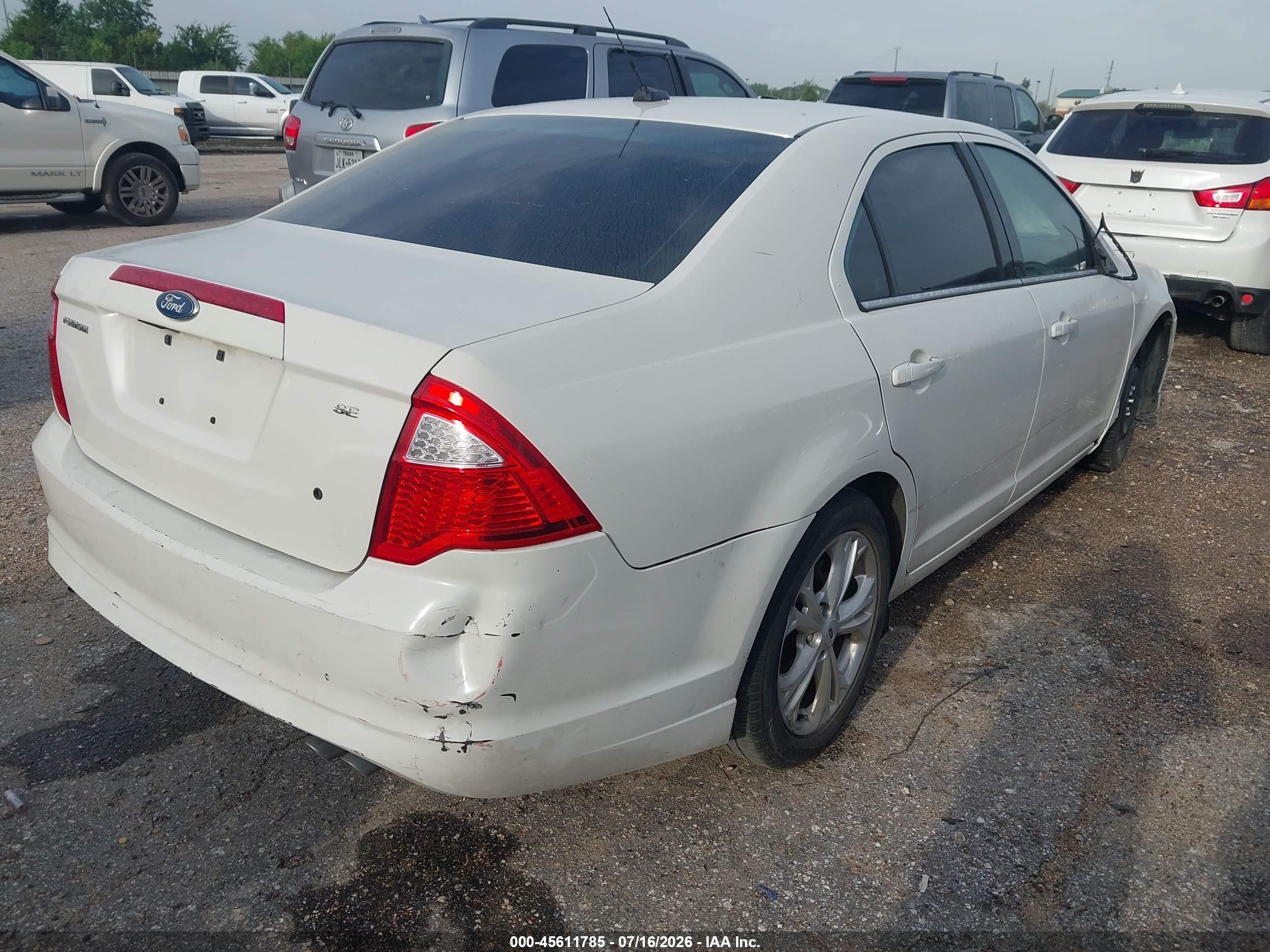 2012 Ford Fusion Se White vin: 3FAHP0HA5CR219087