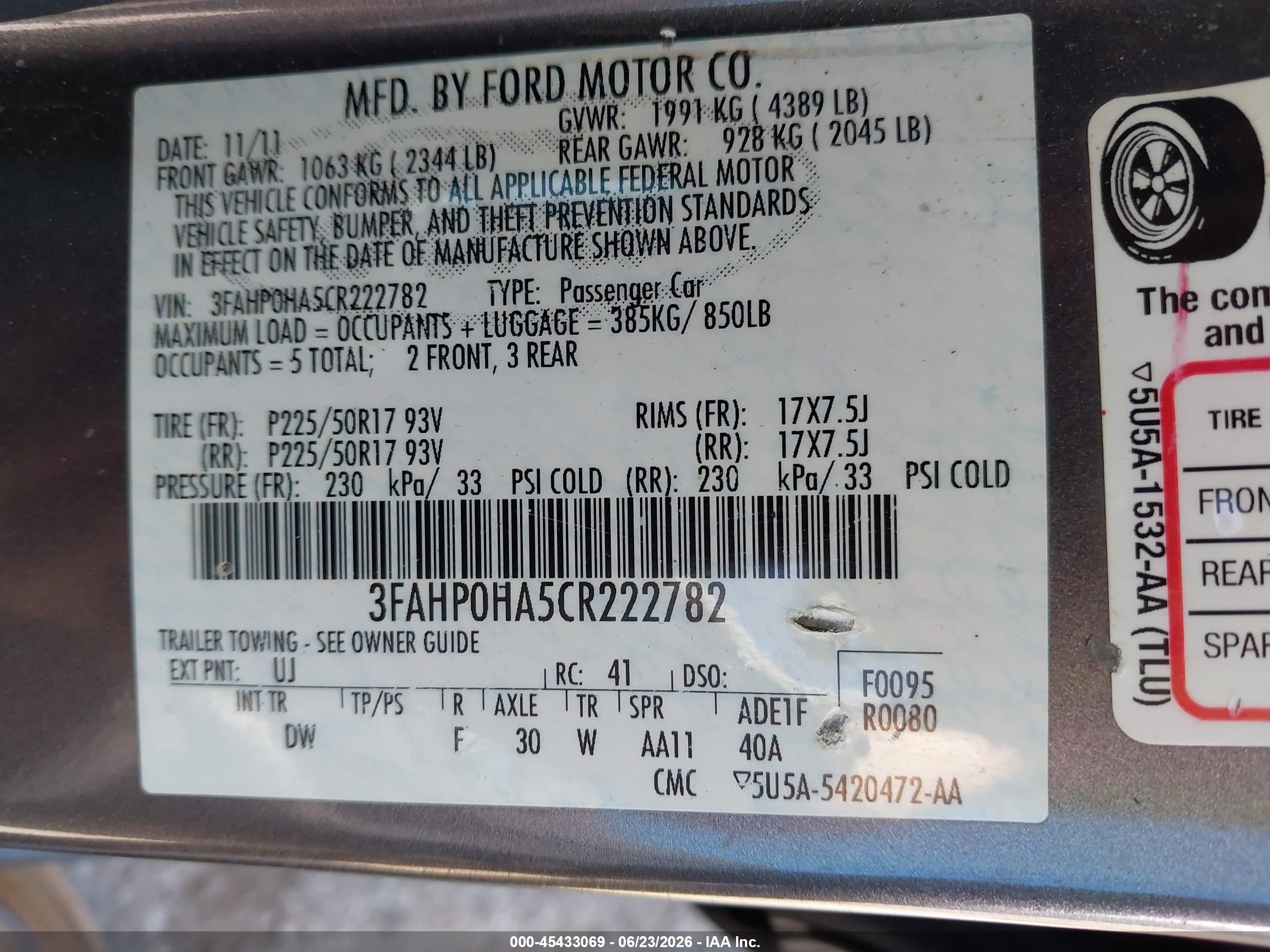 2012 Ford Fusion Se Silver vin: 3FAHP0HA5CR222782