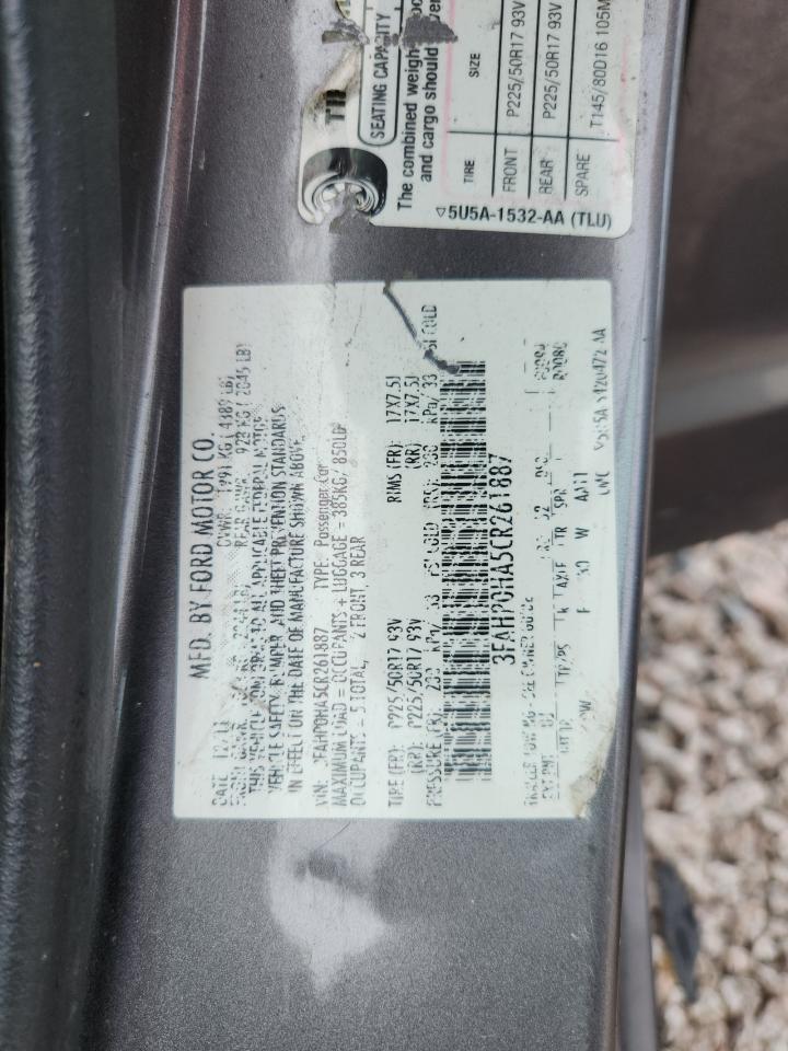 2012 Ford Fusion Se Gray vin: 3FAHP0HA5CR261887