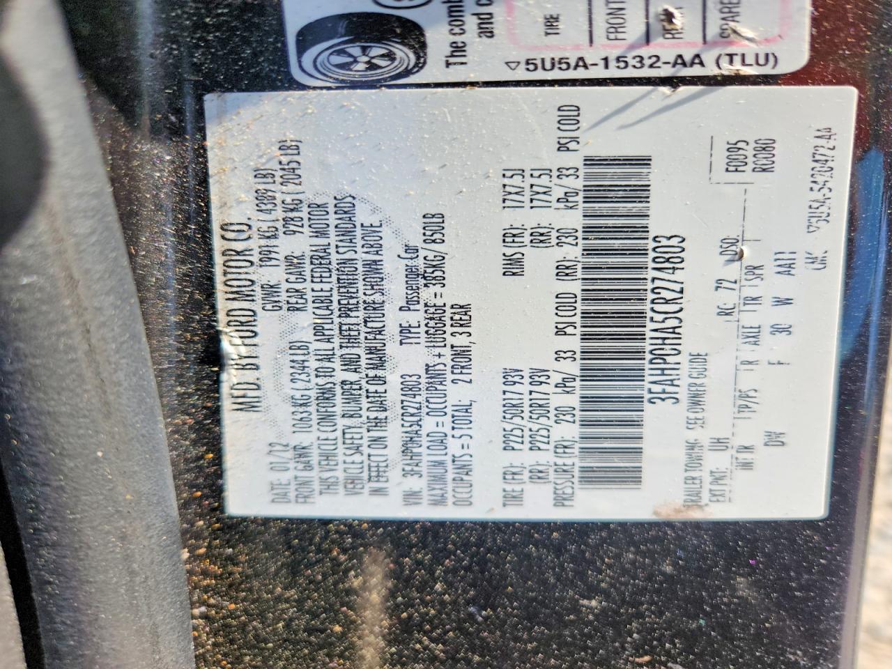 2012 Ford Fusion Se Black vin: 3FAHP0HA5CR274803