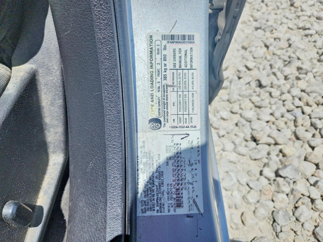 2012 Ford Fusion Se Silver vin: 3FAHP0HA5CR376859