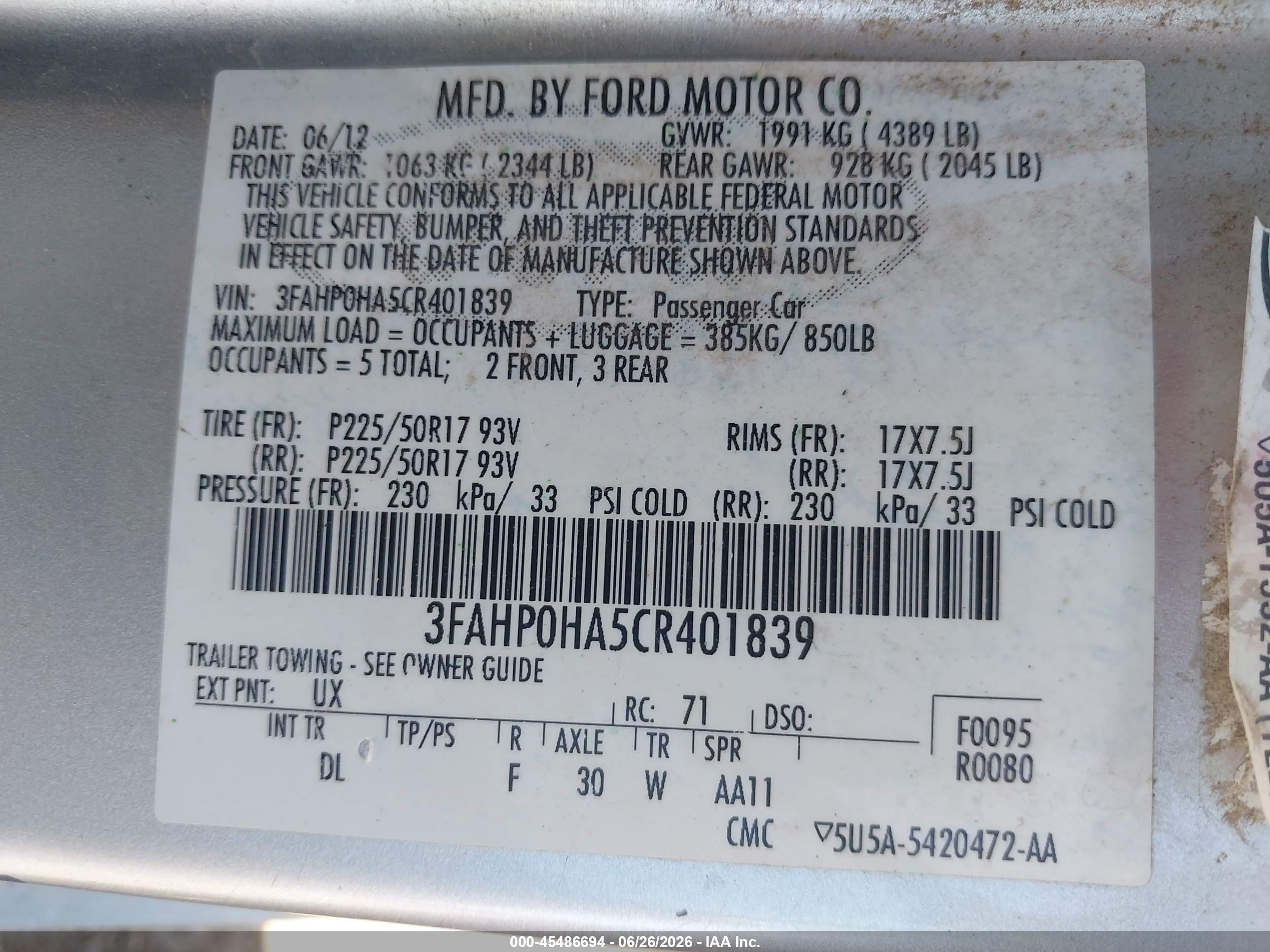 2012 Ford Fusion Se Silver vin: 3FAHP0HA5CR401839