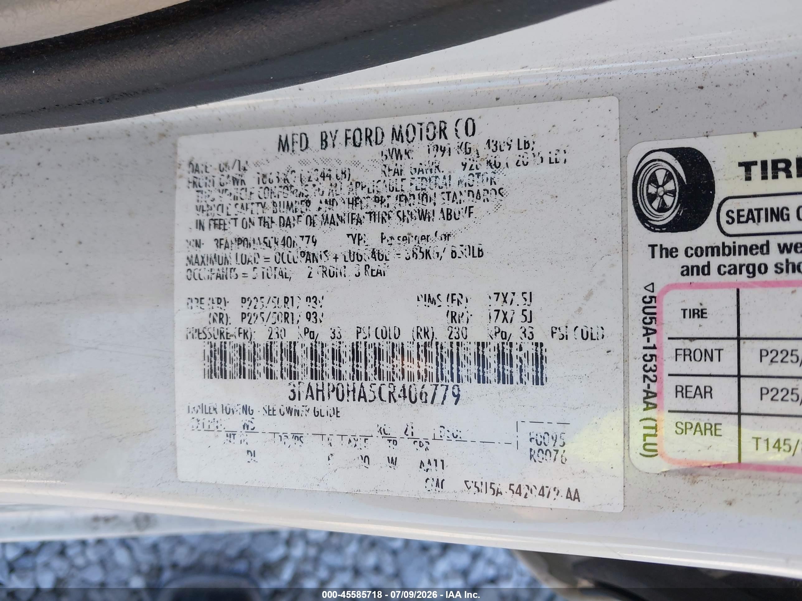 2012 Ford Fusion Se White vin: 3FAHP0HA5CR406779