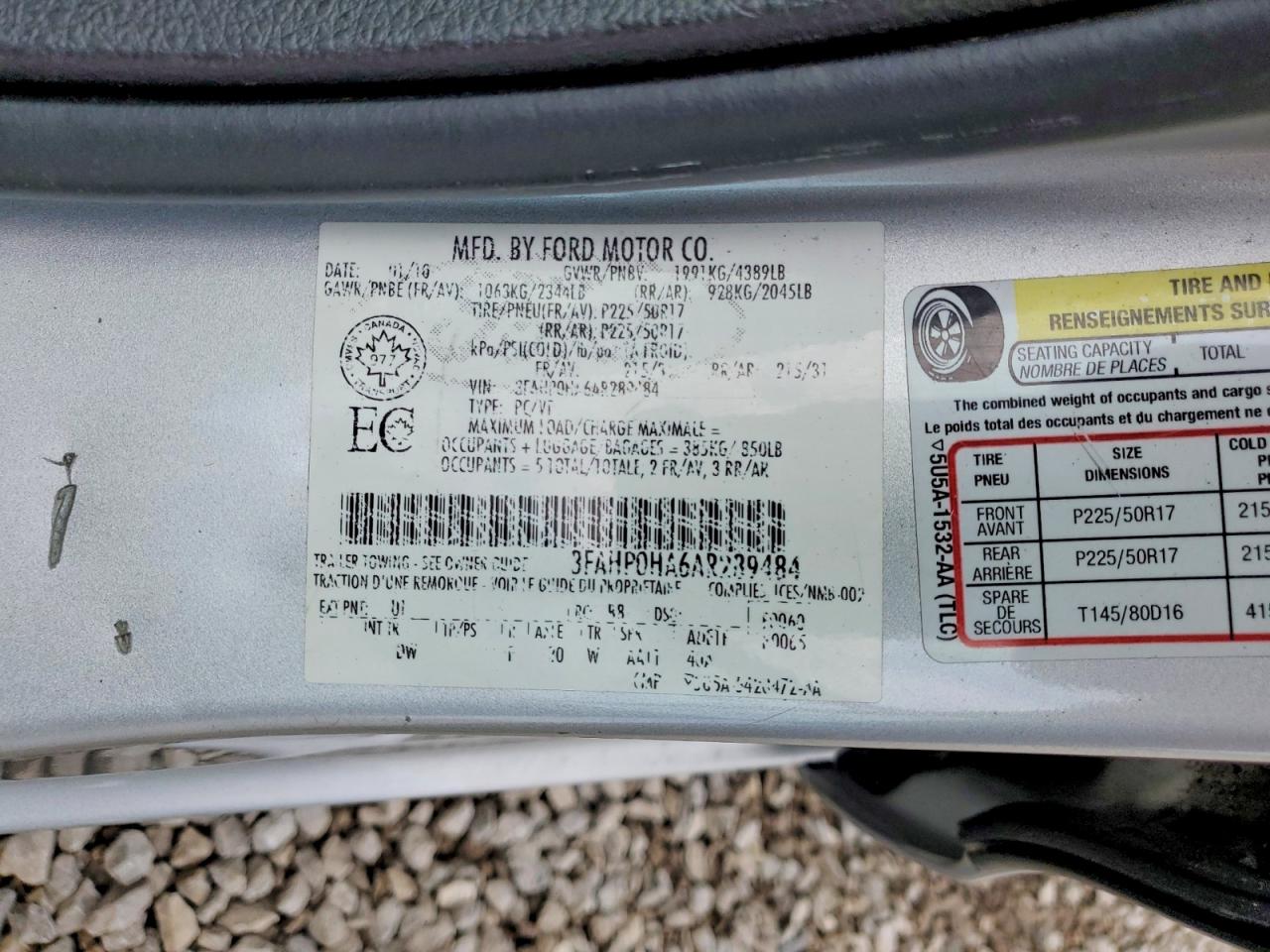 2010 Ford Fusion Se Silver vin: 3FAHP0HA6AR289484