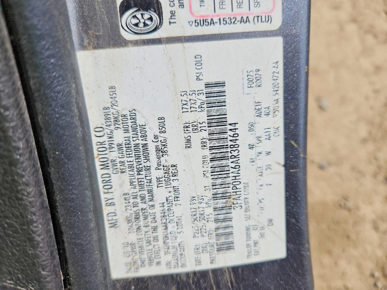 2010 Ford Fusion Se Серый vin: 3FAHP0HA6AR384644
