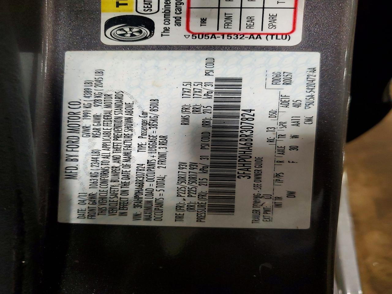 2011 Ford Fusion Se Gray vin: 3FAHP0HA6BR307824