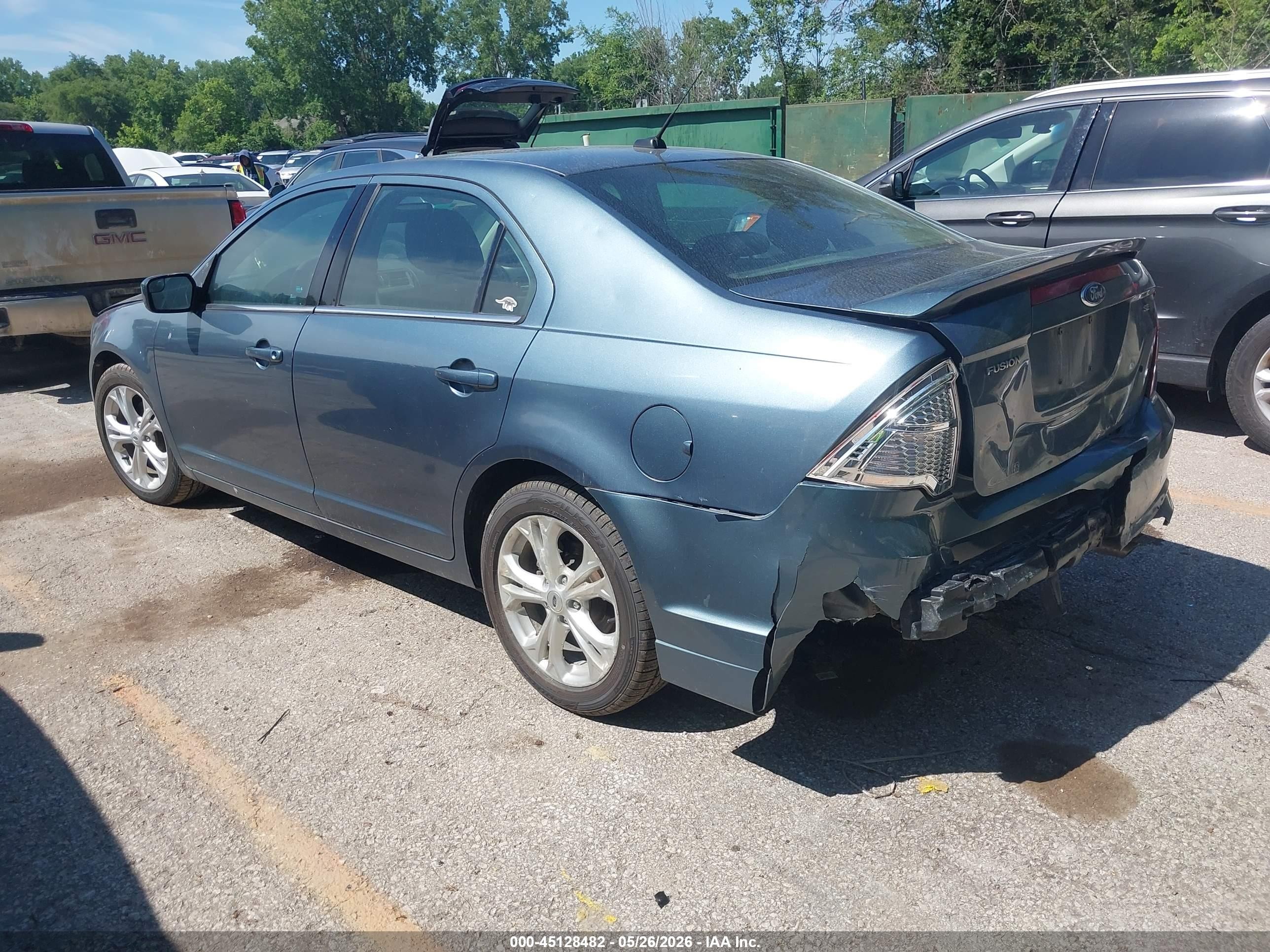 2012 Ford Fusion Se Teal vin: 3FAHP0HA6CR124795