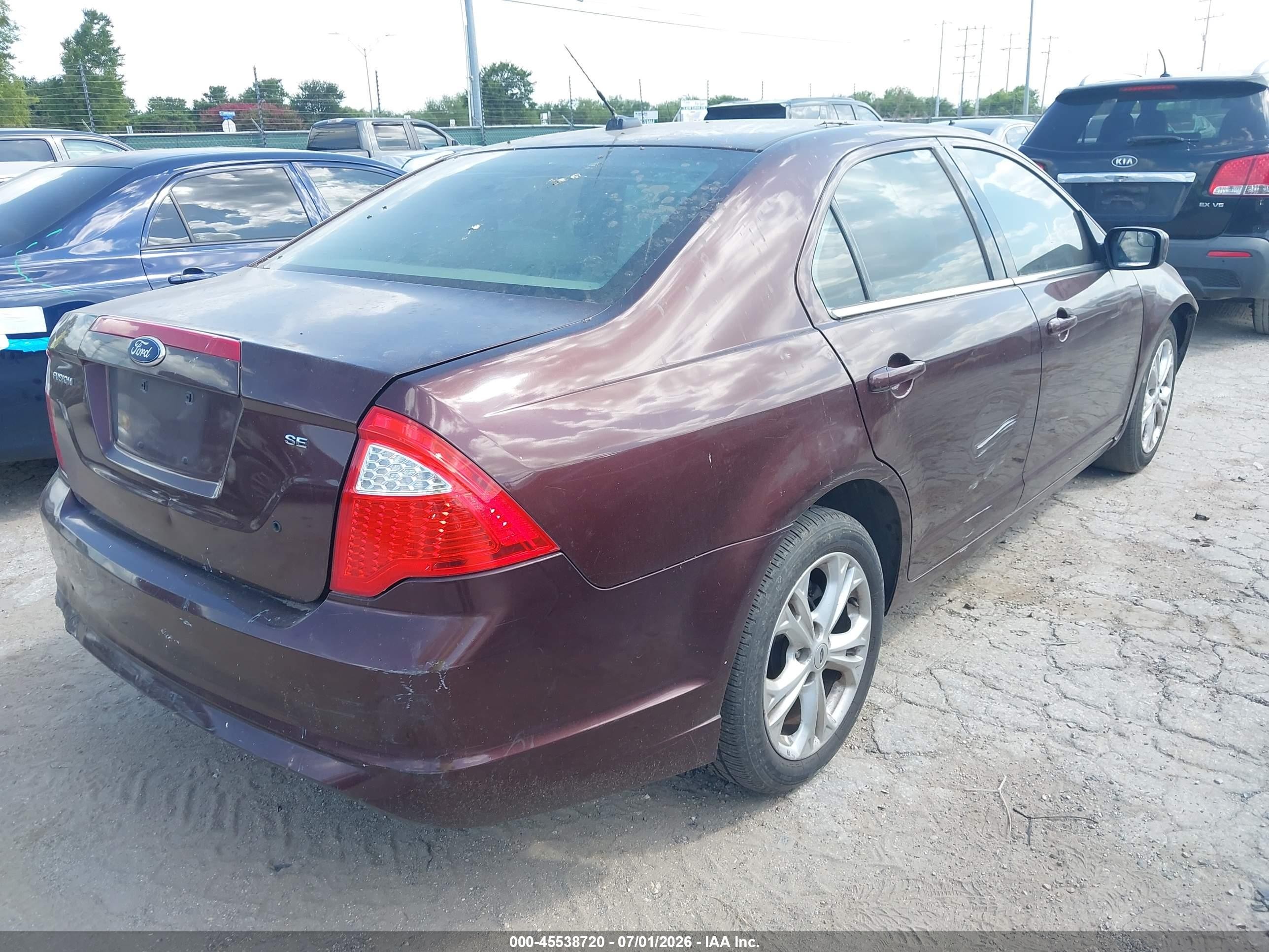 2012 Ford Fusion Se Purple vin: 3FAHP0HA6CR143752