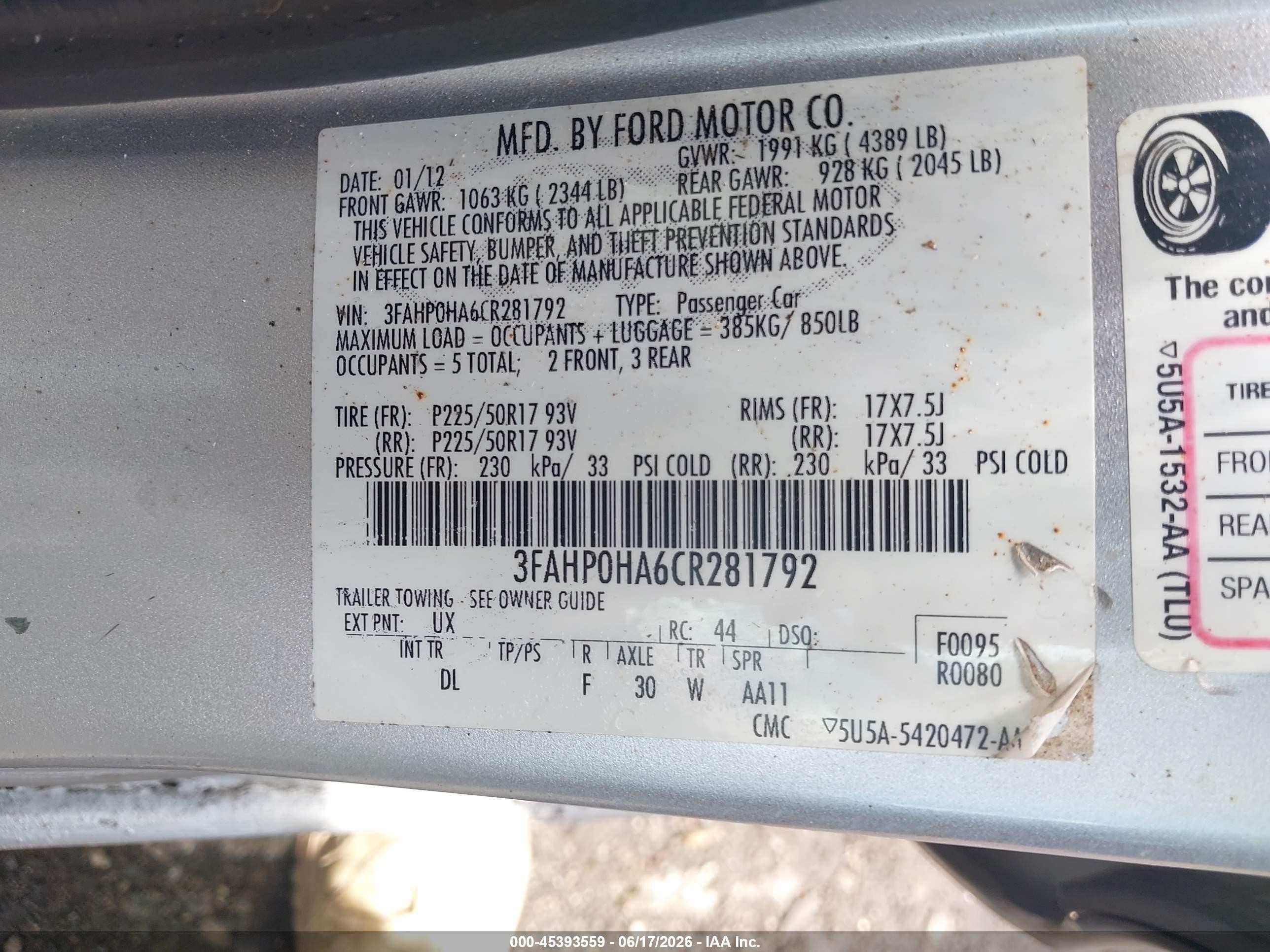 2012 Ford Fusion Se Silver vin: 3FAHP0HA6CR281792