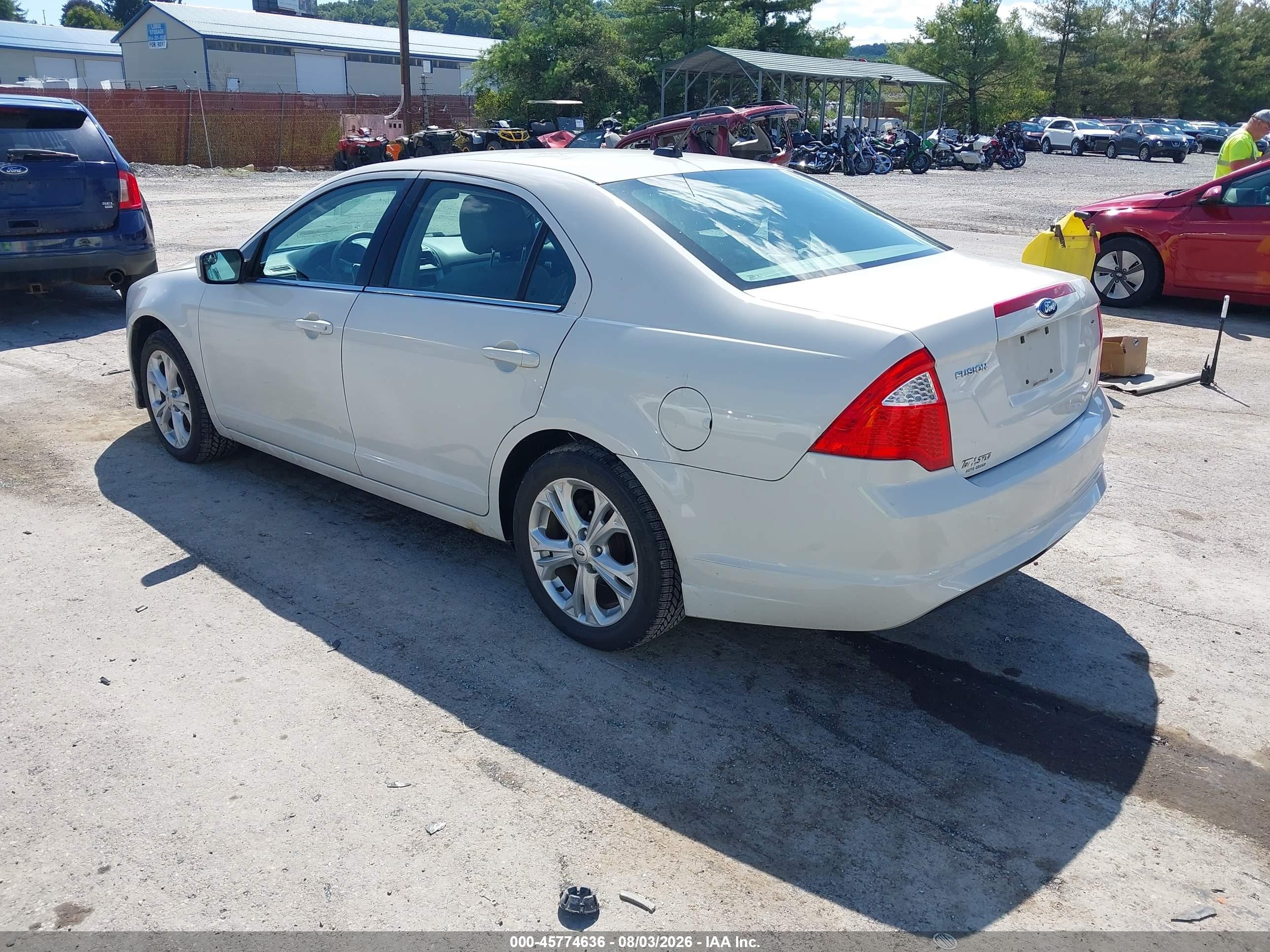 2012 Ford Fusion Se White vin: 3FAHP0HA6CR285194