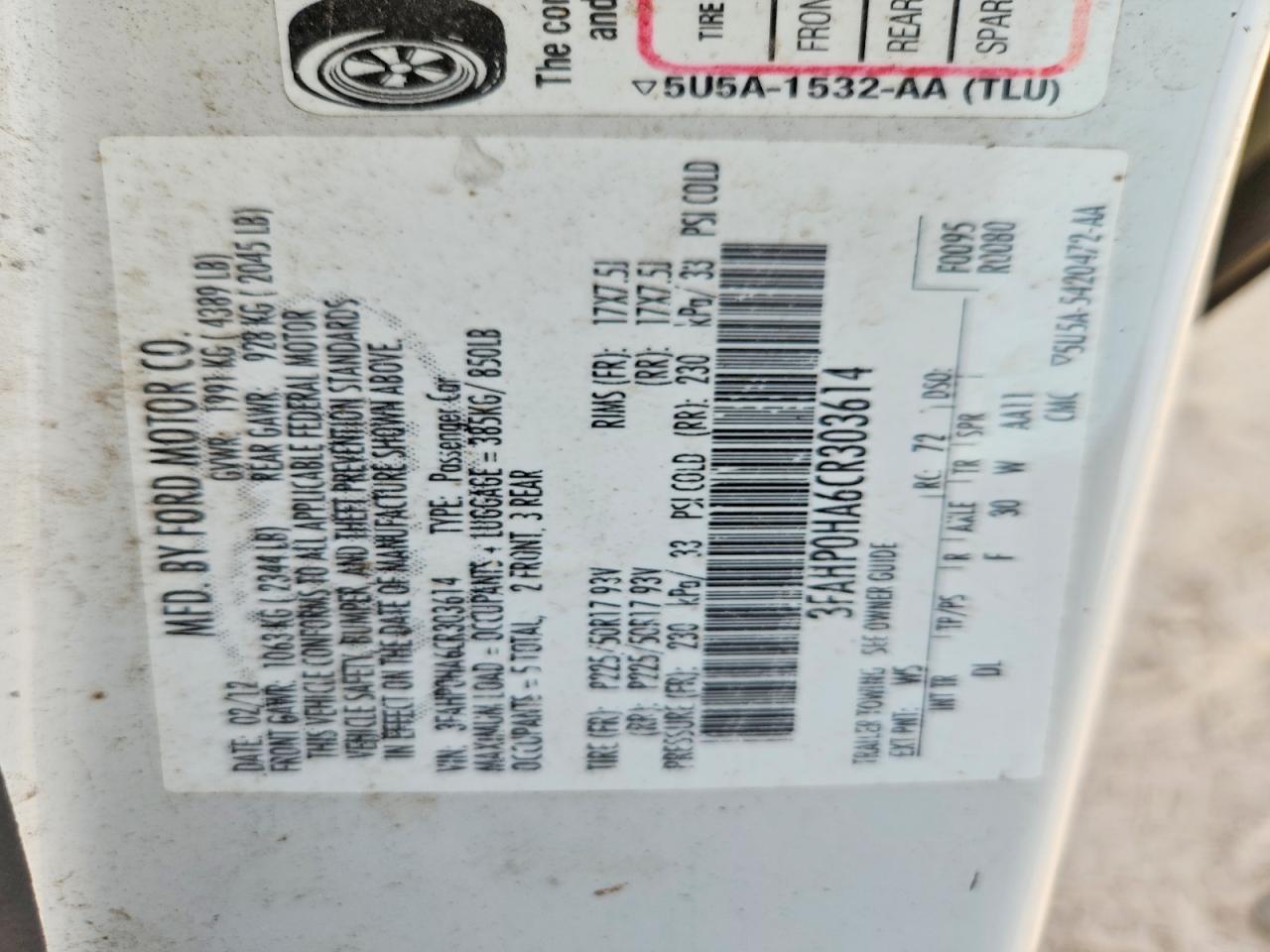 2012 Ford Fusion Se White vin: 3FAHP0HA6CR303614