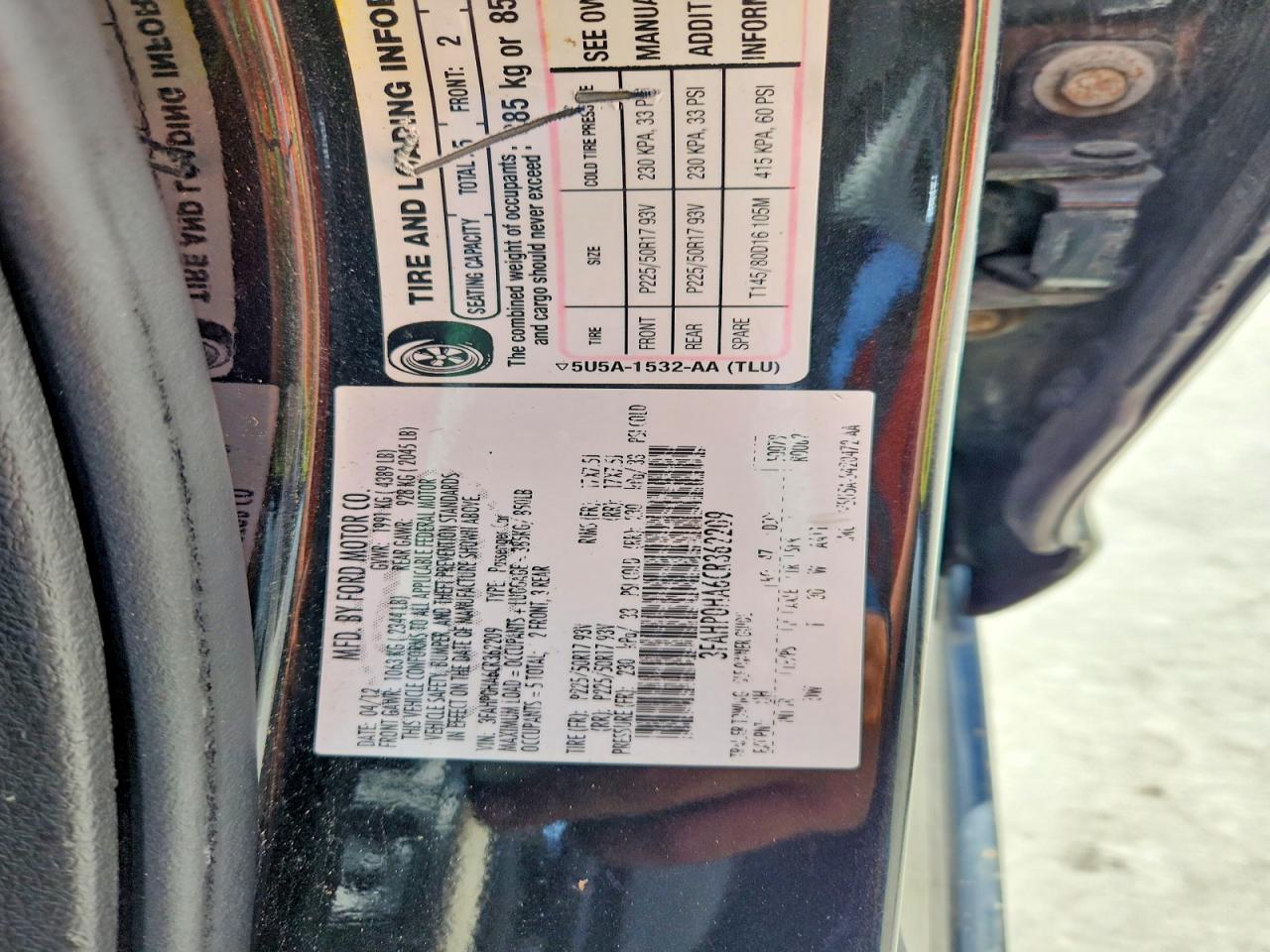 2012 Ford Fusion Черный vin: 3FAHP0HA6CR362209