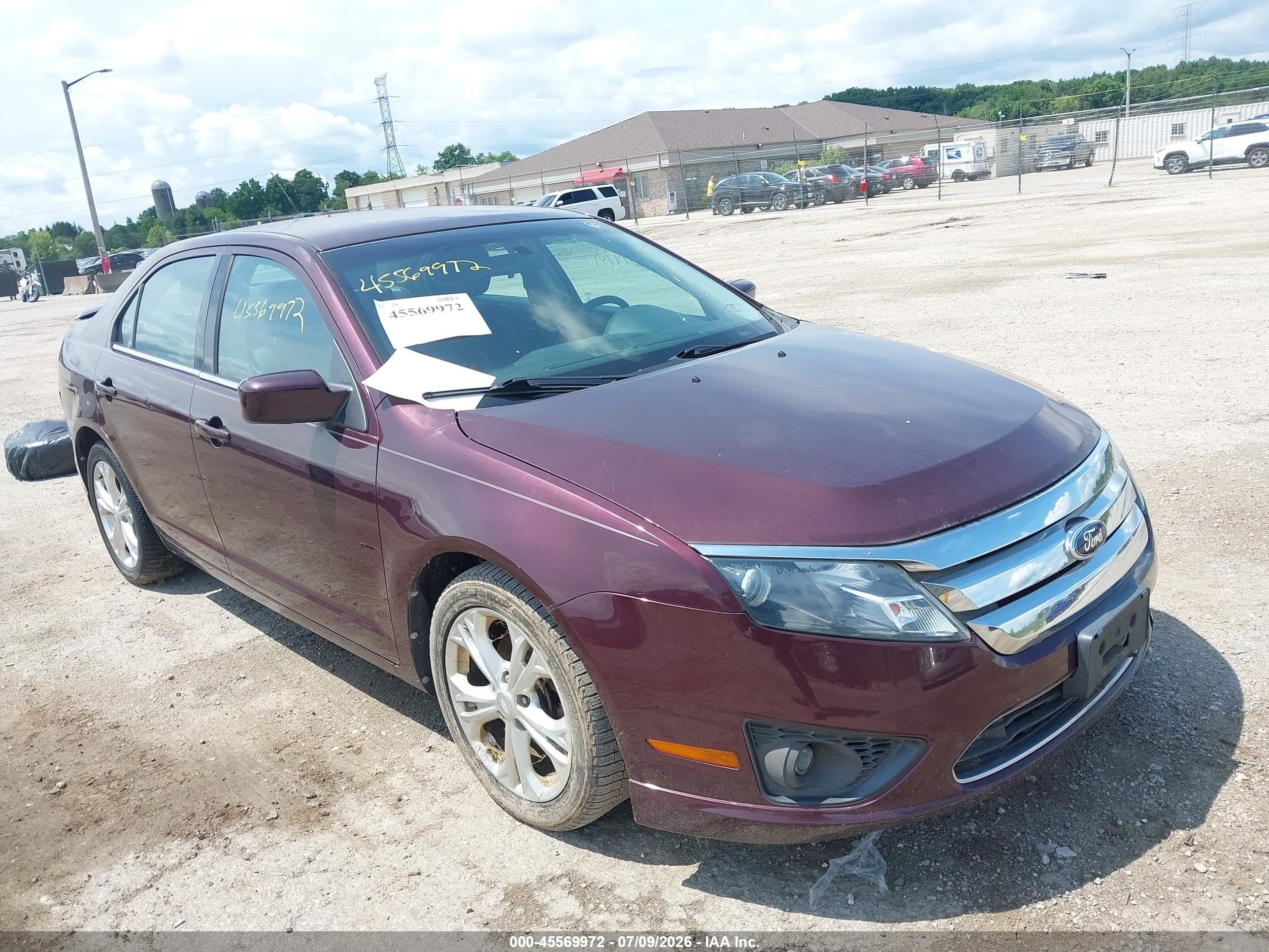 2012 Ford Fusion Se Purple vin: 3FAHP0HA6CR380452