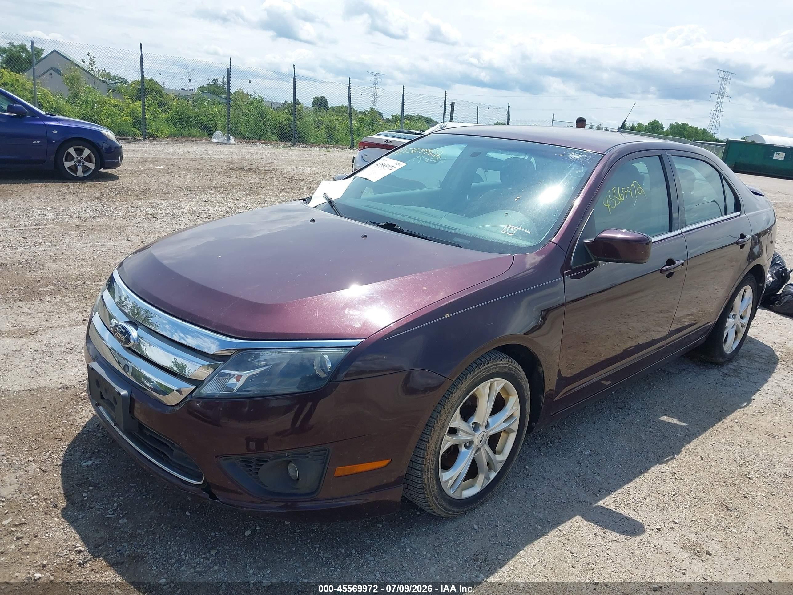 2012 Ford Fusion Se Purple vin: 3FAHP0HA6CR380452
