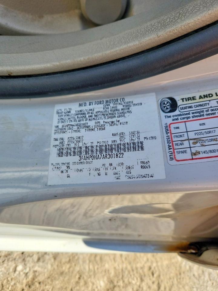 2010 Ford Fusion Se Beige vin: 3FAHP0HA7AR301822