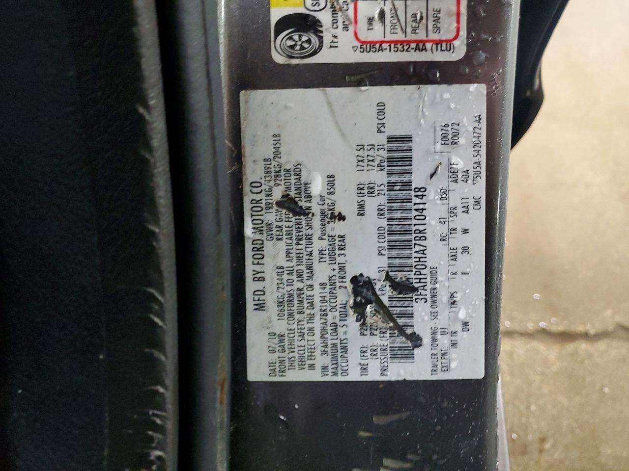 2011 Ford Fusion Se Gray vin: 3FAHP0HA7BR104148