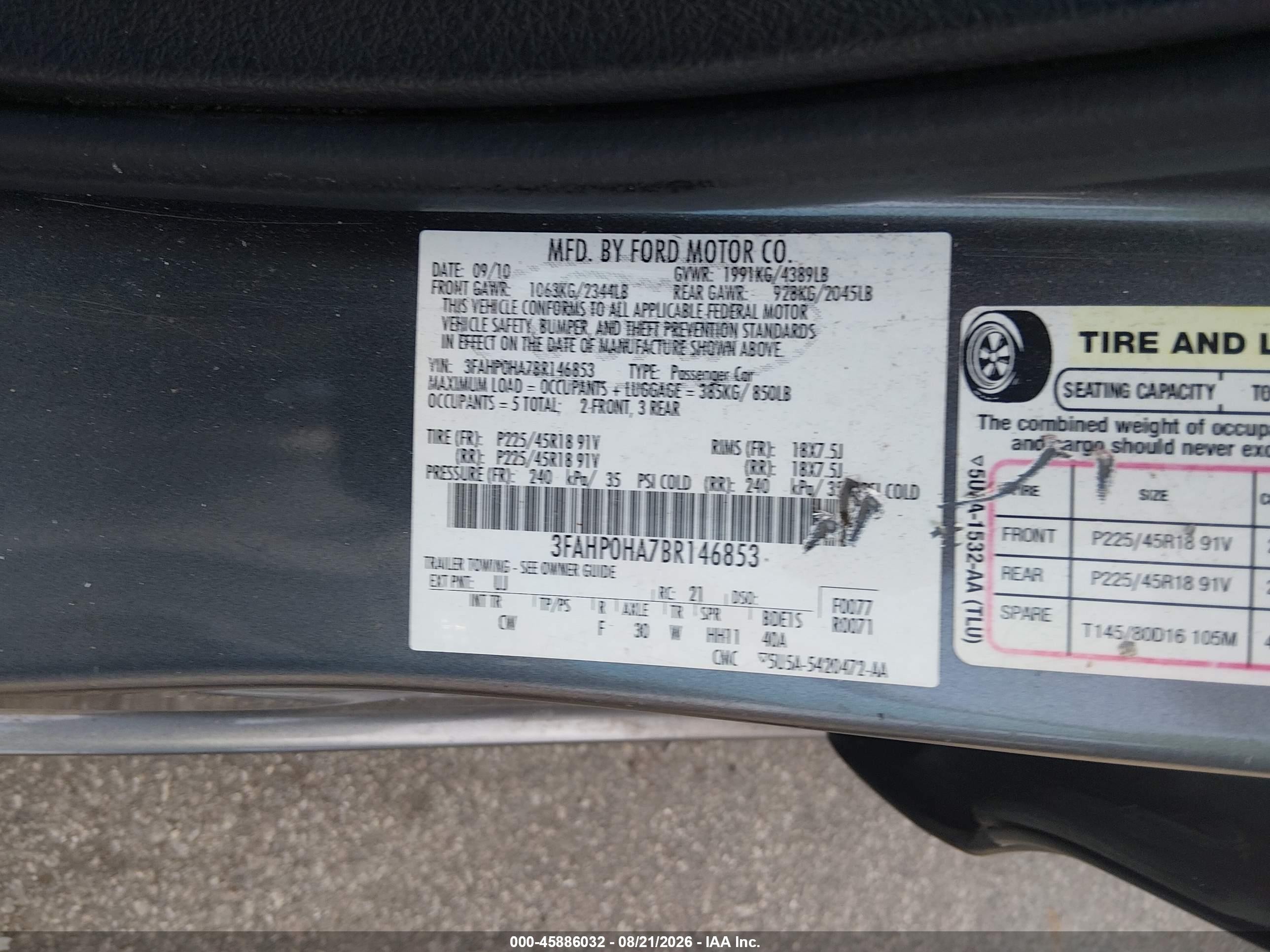 2011 Ford Fusion Se Gray vin: 3FAHP0HA7BR146853