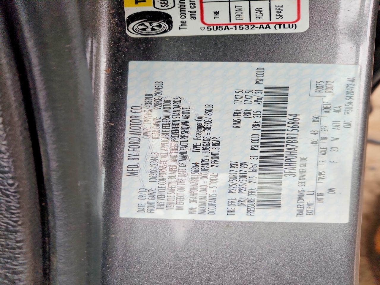 2011 Ford Fusion Se Silver vin: 3FAHP0HA7BR156864