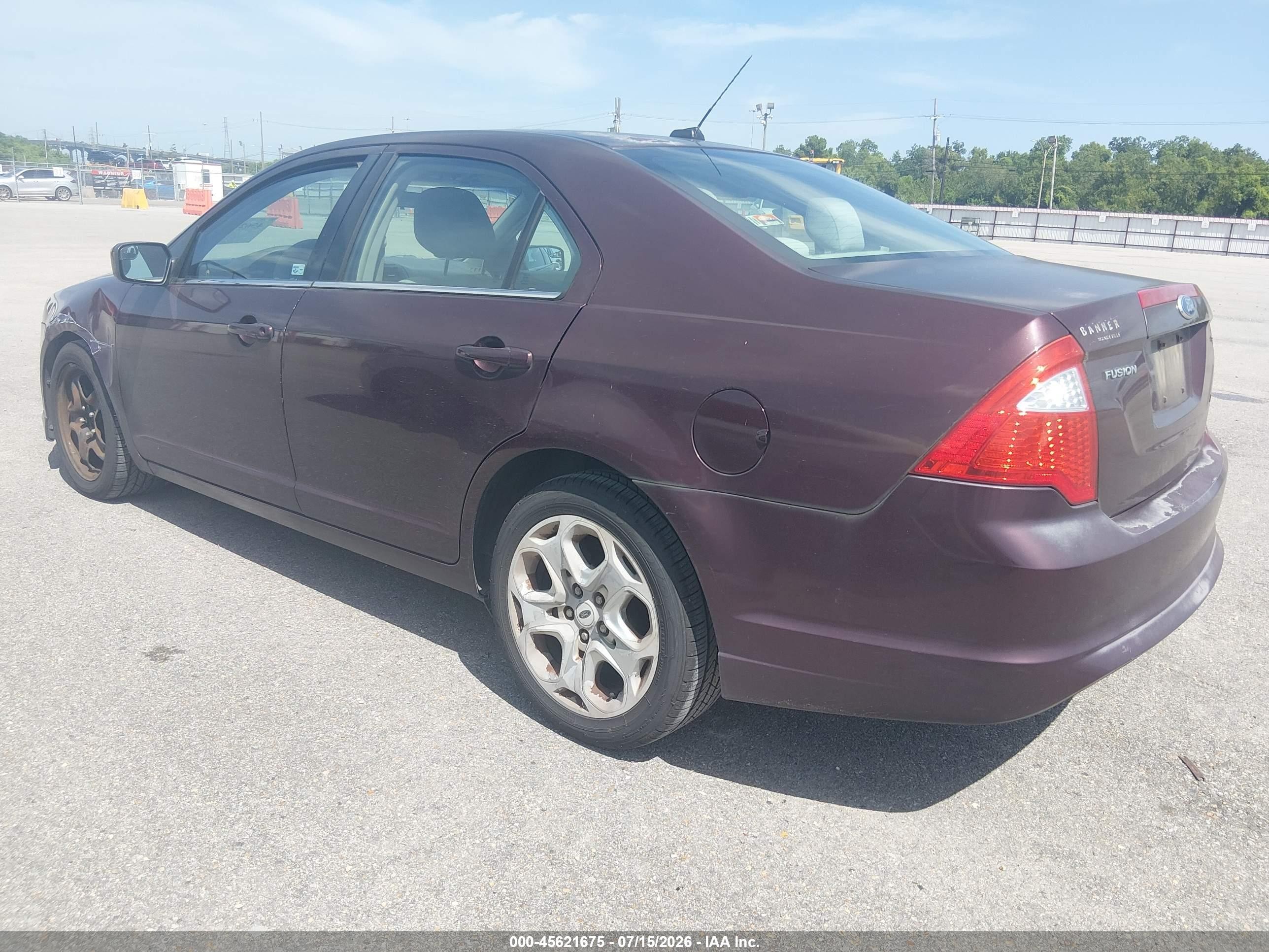 2011 Ford Fusion Se Burgundy vin: 3FAHP0HA7BR295747