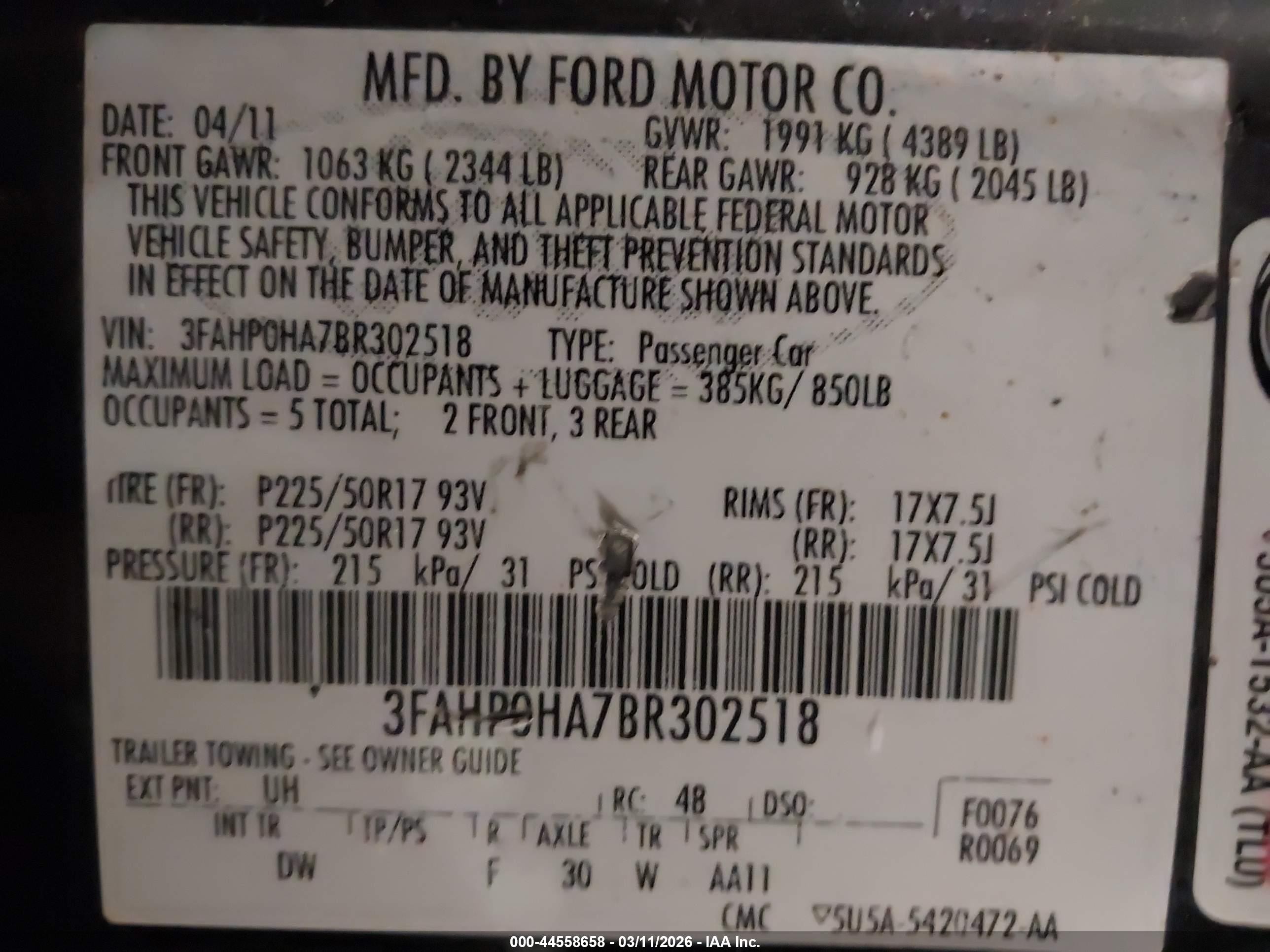 2011 Ford Fusion Se Черный vin: 3FAHP0HA7BR302518