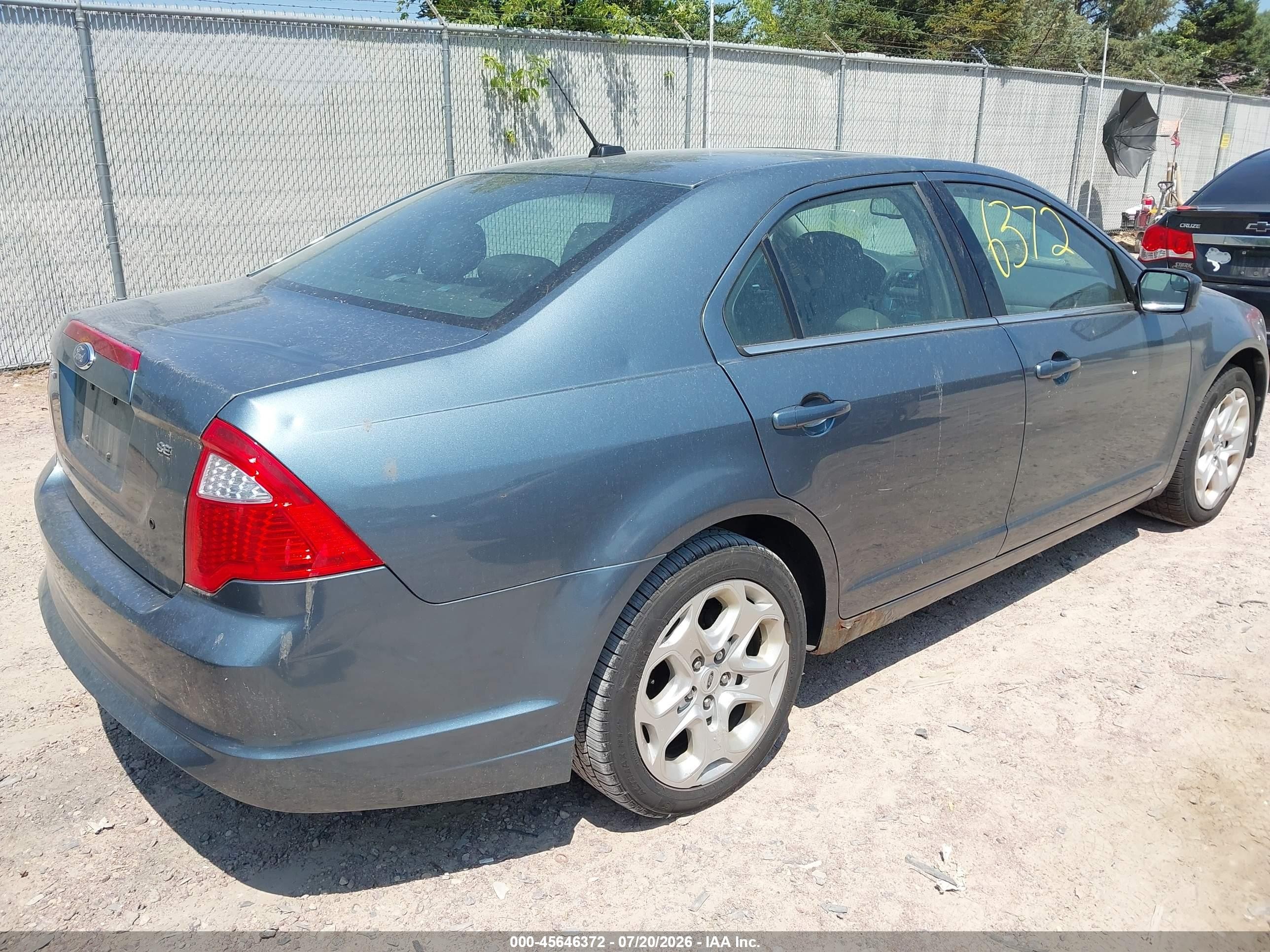 2011 Ford Fusion Se Teal vin: 3FAHP0HA7BR309288