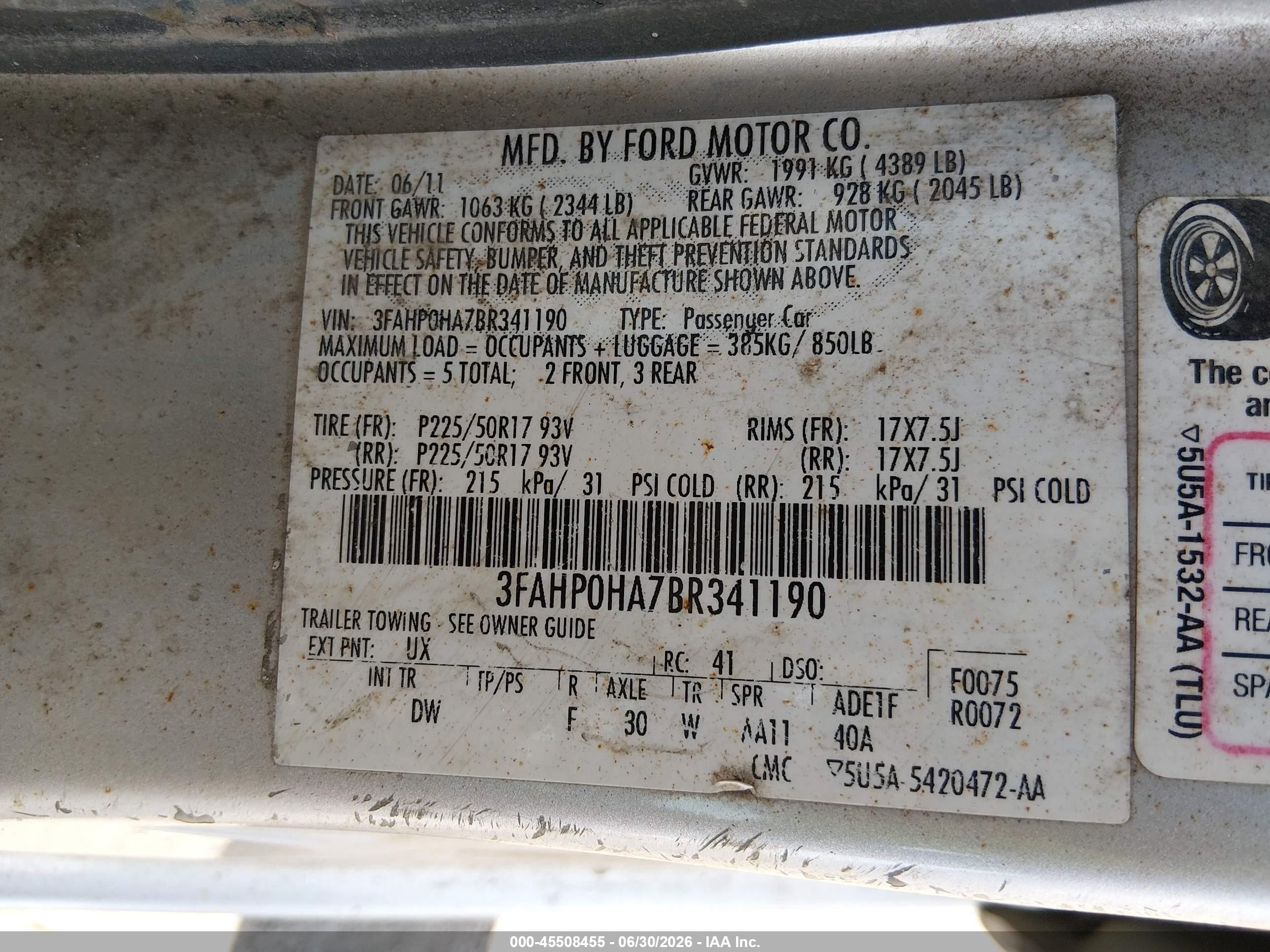 2011 Ford Fusion Se Silver vin: 3FAHP0HA7BR341190