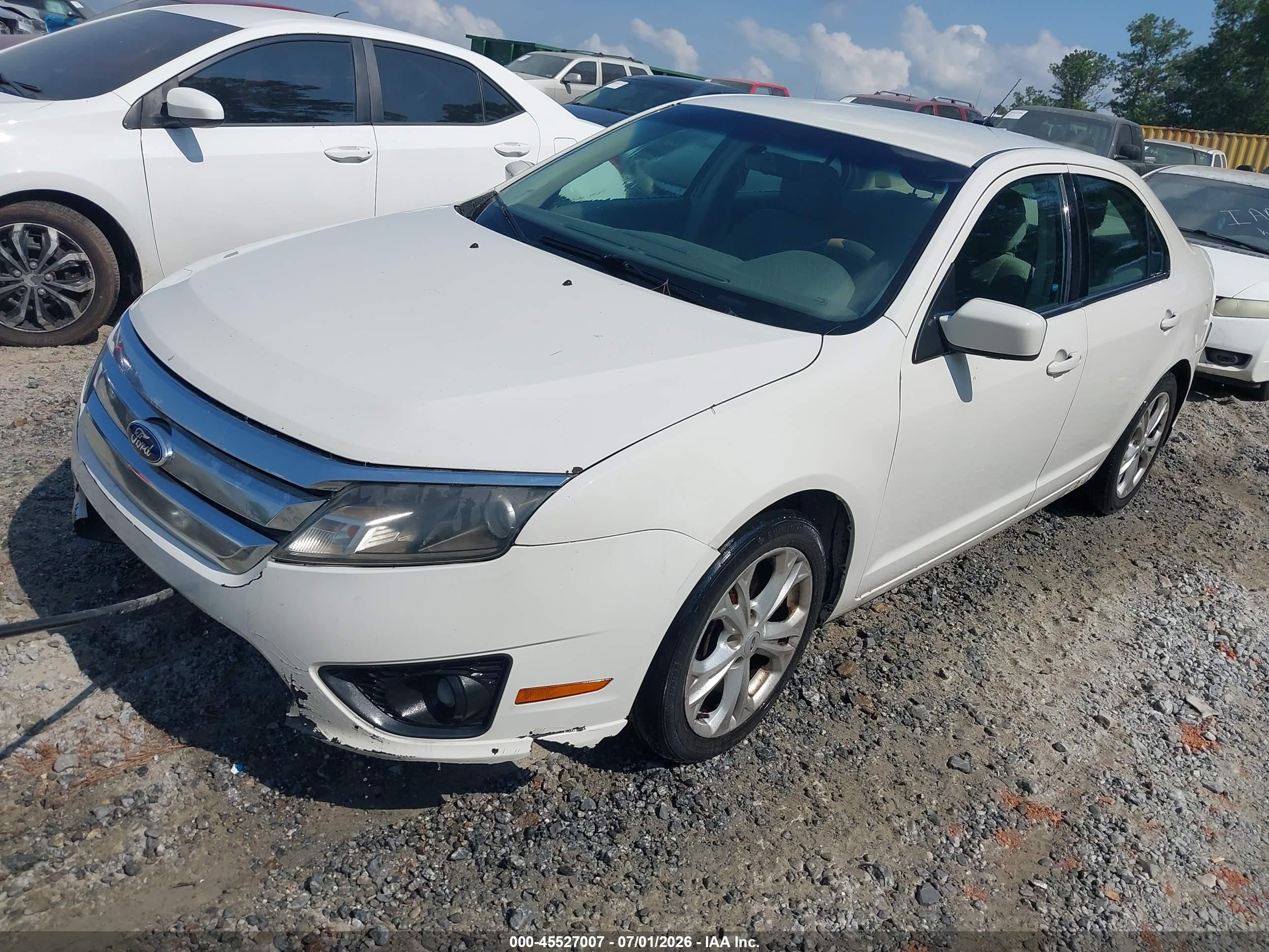 2012 Ford Fusion Se White vin: 3FAHP0HA7CR248610