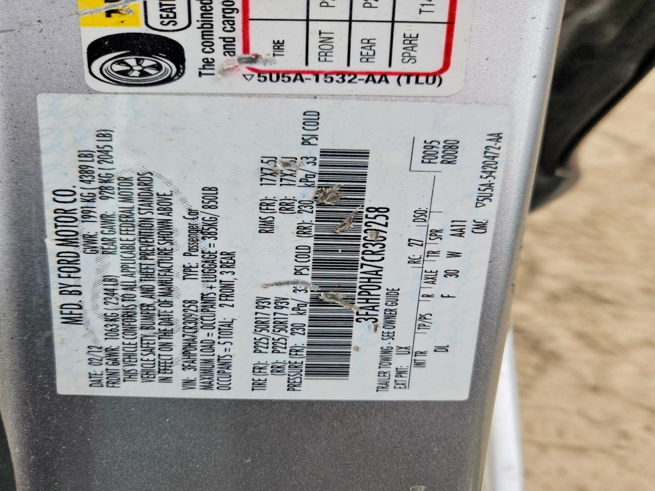 2012 Ford Fusion Se Silver vin: 3FAHP0HA7CR309258