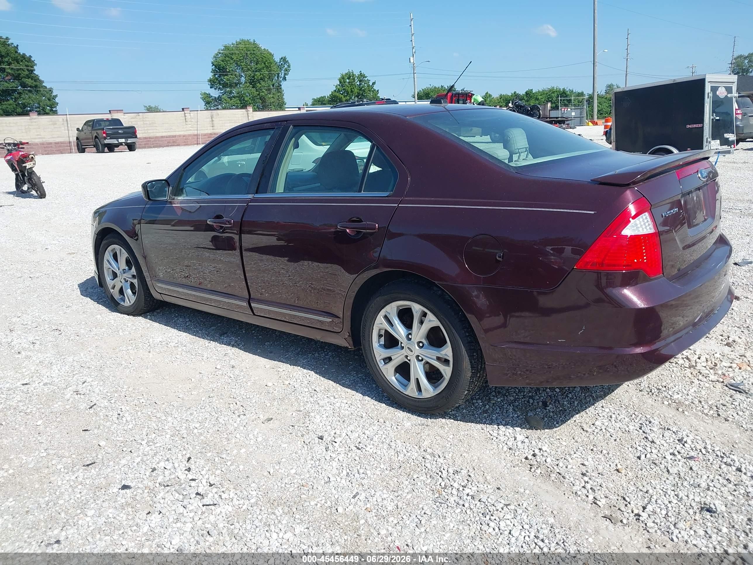 2012 Ford Fusion Se Purple vin: 3FAHP0HA7CR309552