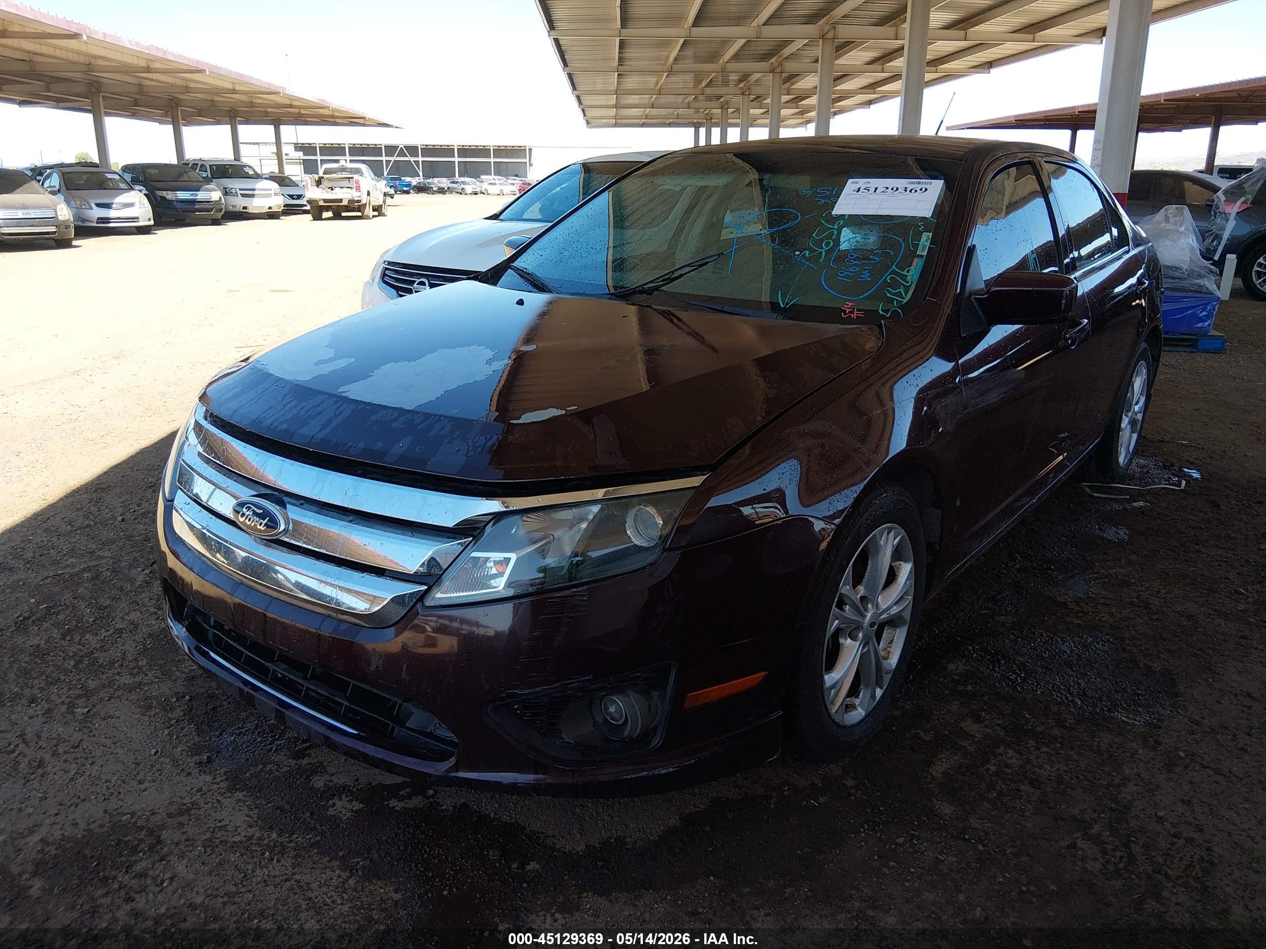2012 Ford Fusion Se Burgundy vin: 3FAHP0HA7CR365636