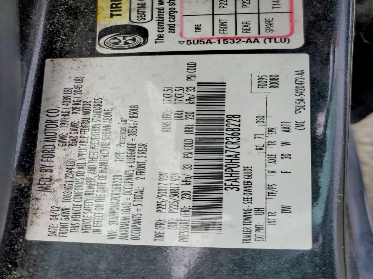 2012 Ford Fusion Se Gray vin: 3FAHP0HA7CR368228
