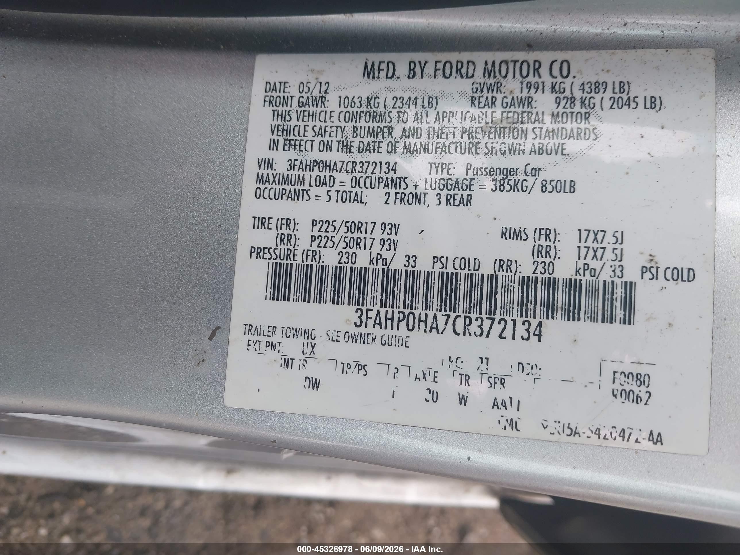 2012 Ford Fusion Se Silver vin: 3FAHP0HA7CR372134