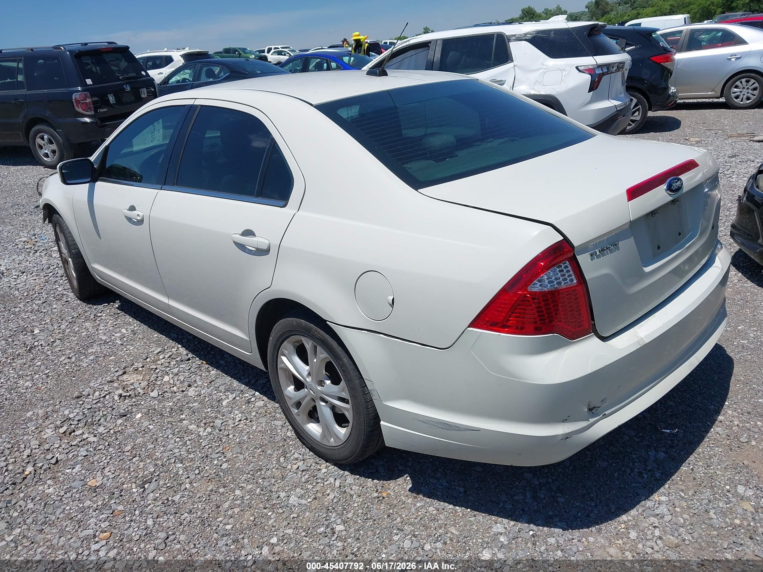 2012 Ford Fusion Se White vin: 3FAHP0HA7CR441209