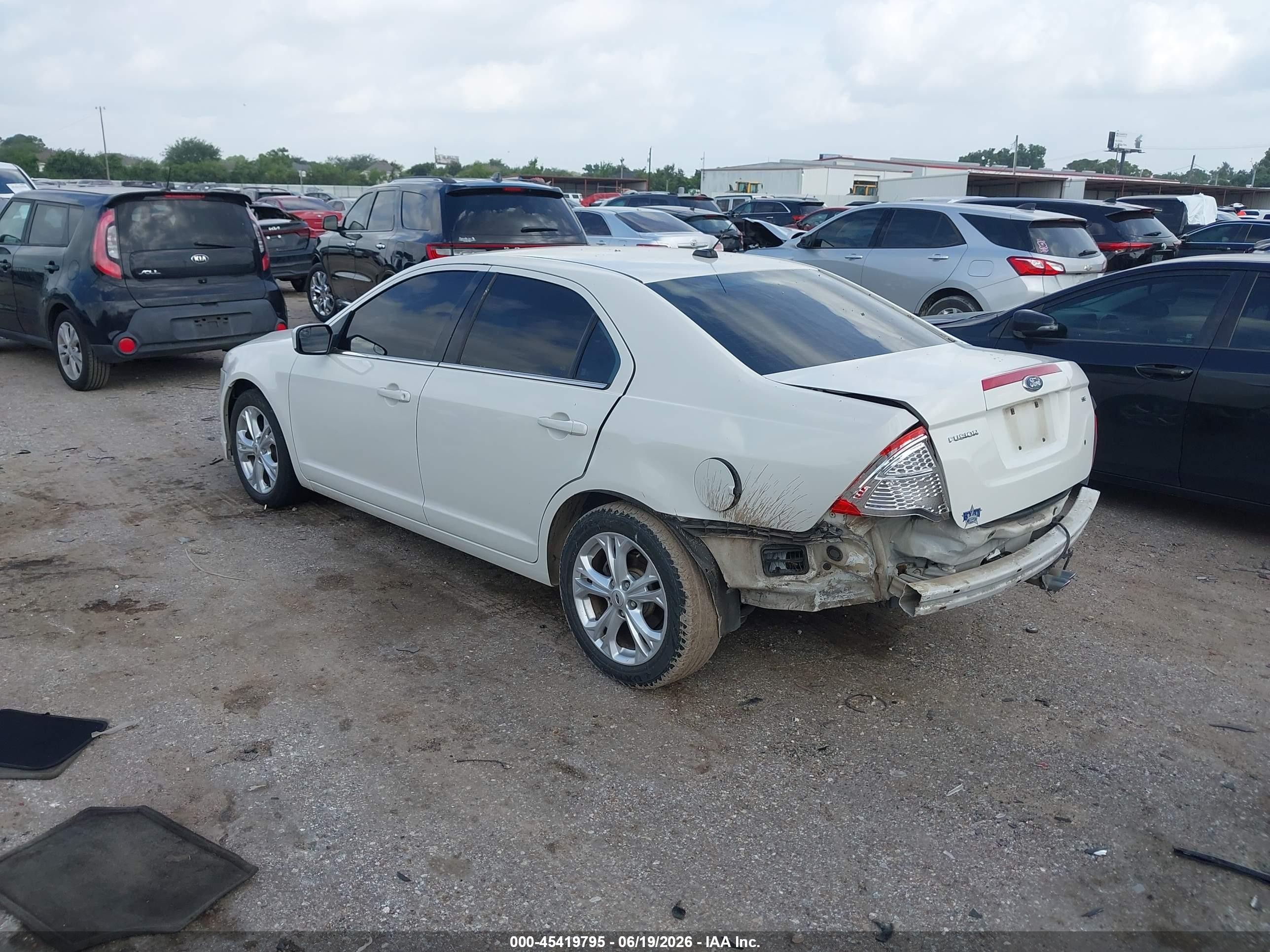 2012 Ford Fusion Se White vin: 3FAHP0HA7CR444756