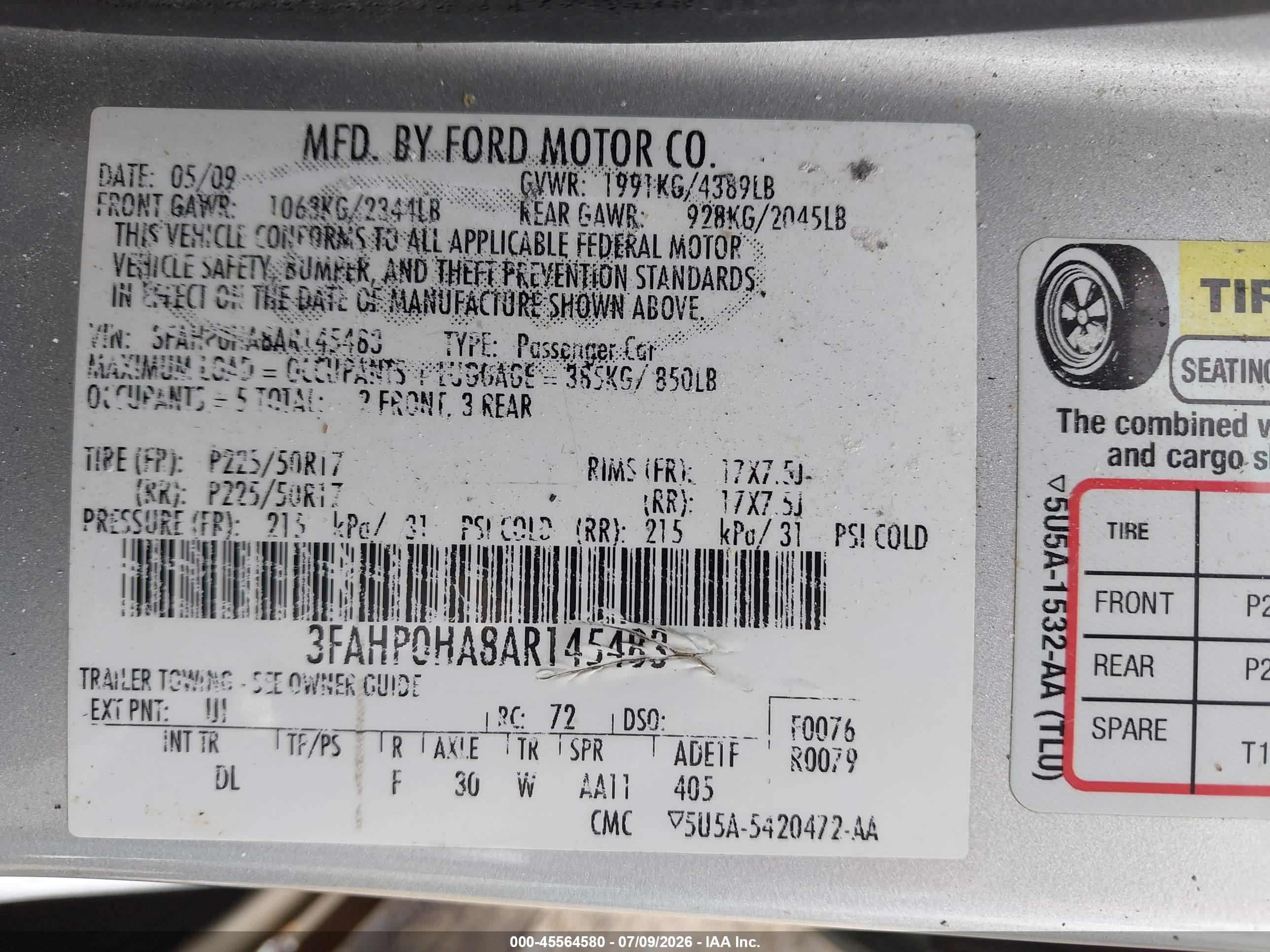 2010 Ford Fusion Se Silver vin: 3FAHP0HA8AR145483
