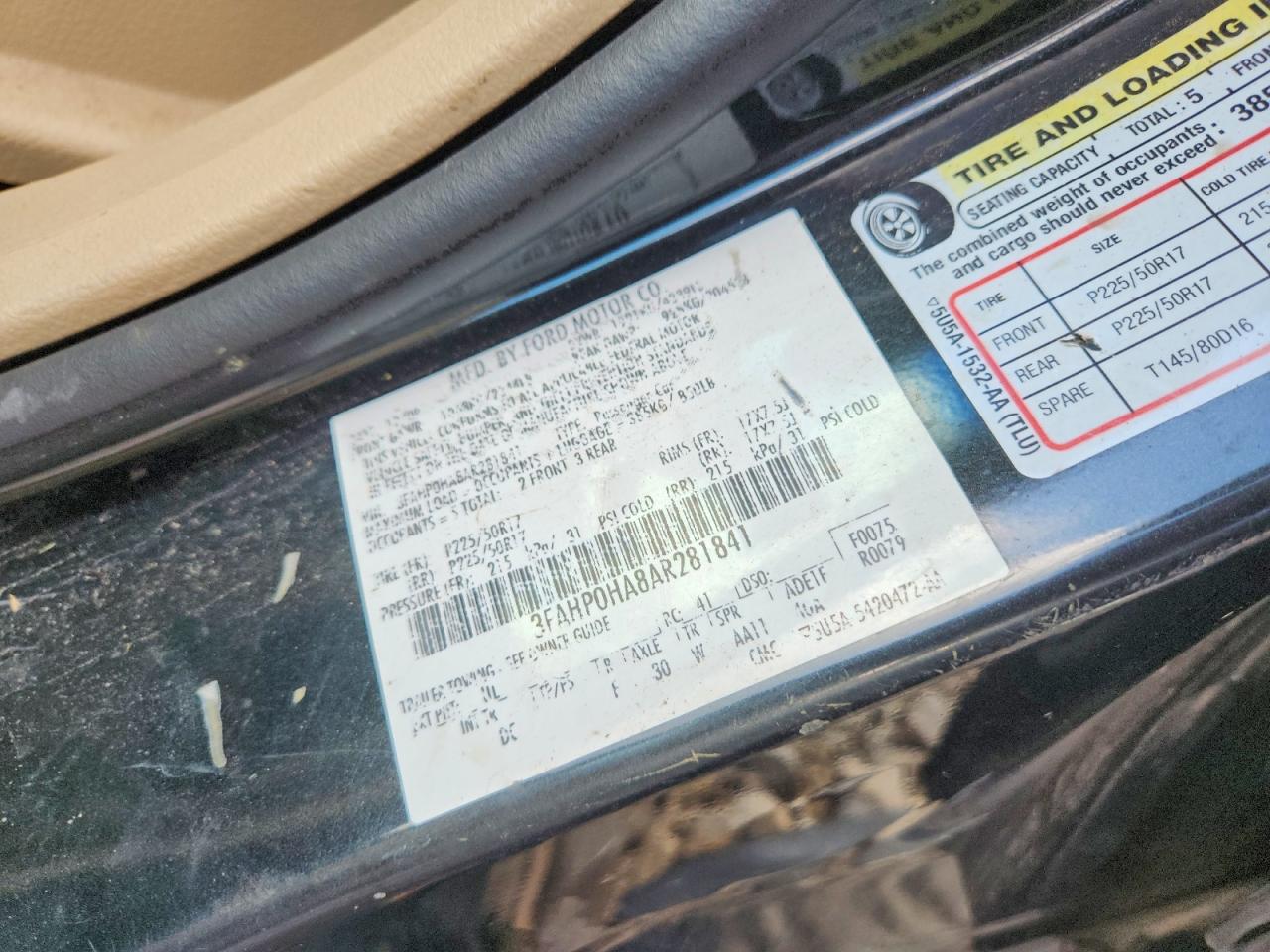 2010 Ford Fusion Se Charcoal vin: 3FAHP0HA8AR281841