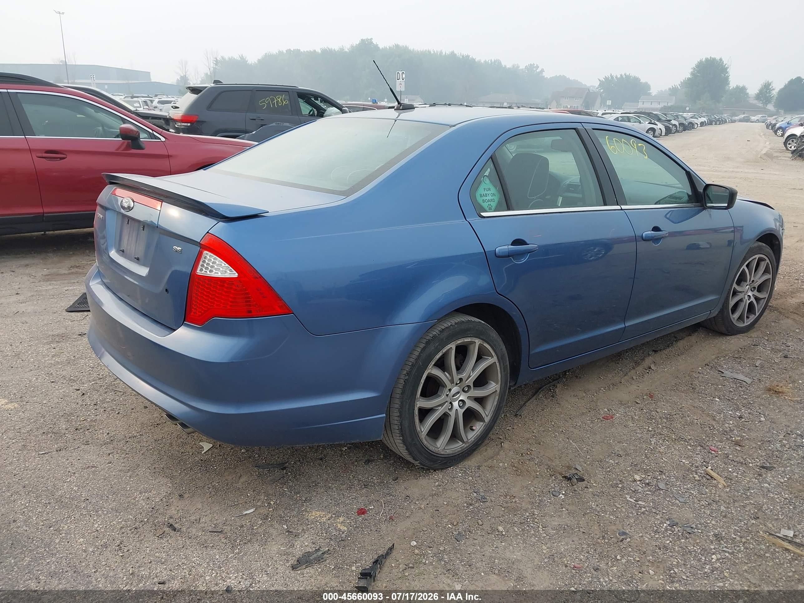 2010 Ford Fusion Se Blue vin: 3FAHP0HA8AR307385