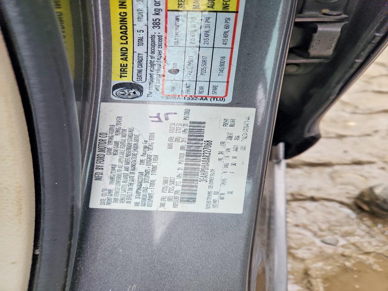 2010 Ford Fusion Se Gray vin: 3FAHP0HA8AR327068