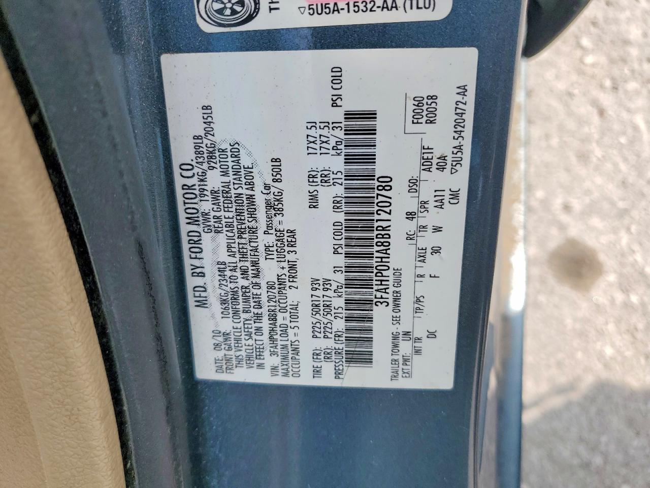 2011 Ford Fusion Se Синий vin: 3FAHP0HA8BR120780