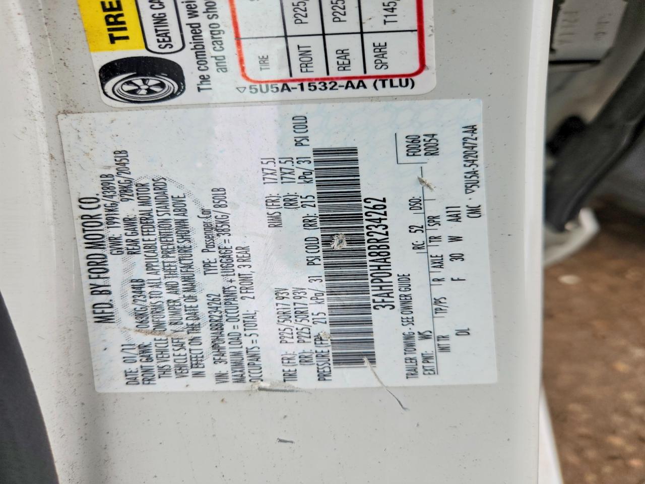 2011 Ford Fusion Se Белый vin: 3FAHP0HA8BR234262