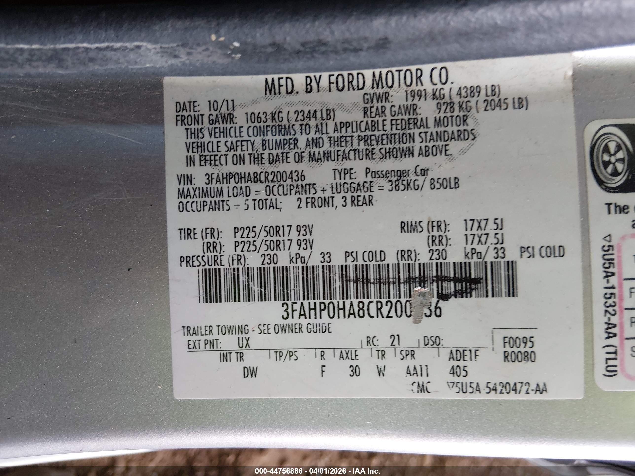2012 Ford Fusion Se Silver vin: 3FAHP0HA8CR200436