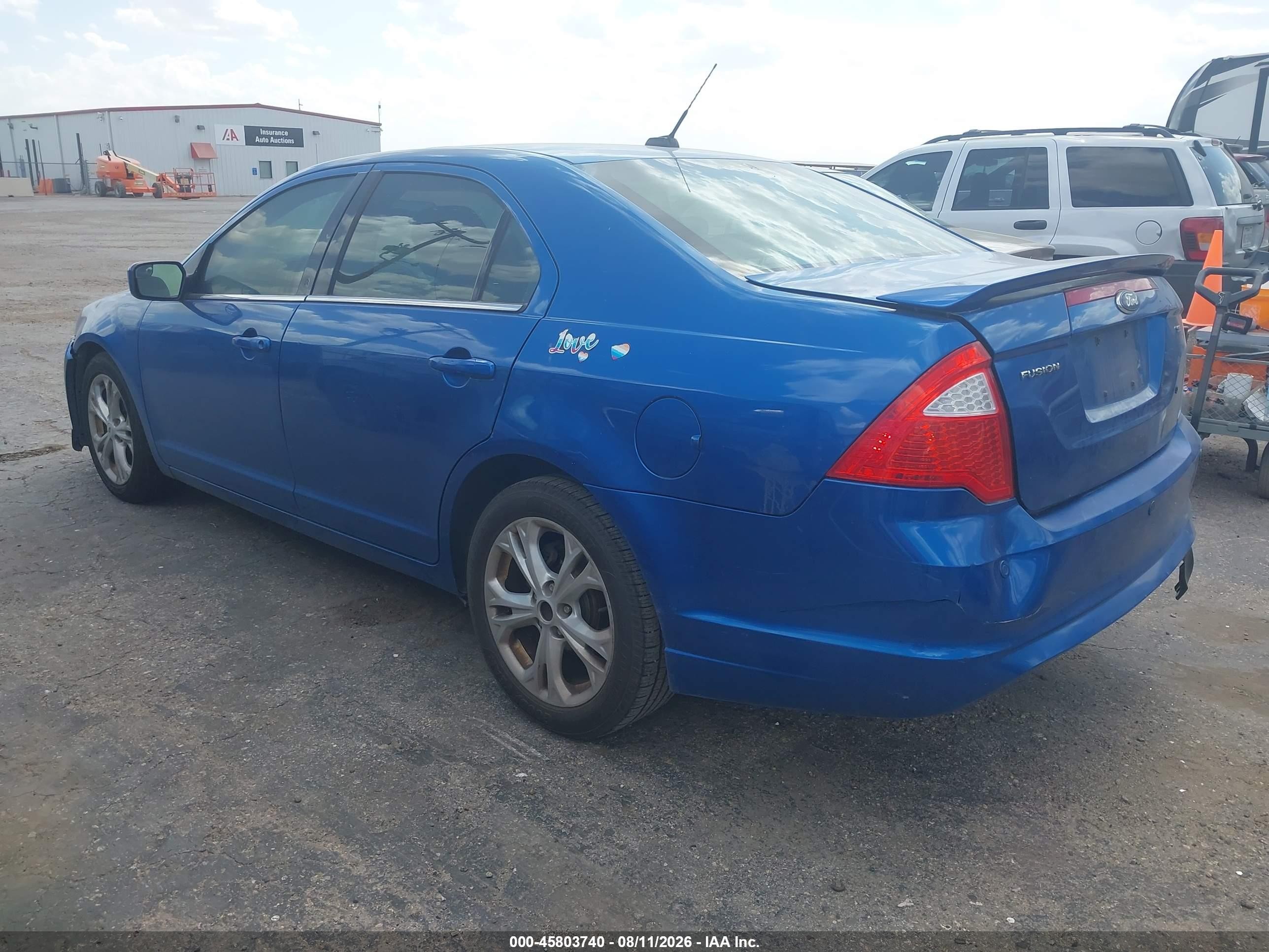 2012 Ford Fusion Se Blue vin: 3FAHP0HA8CR246672