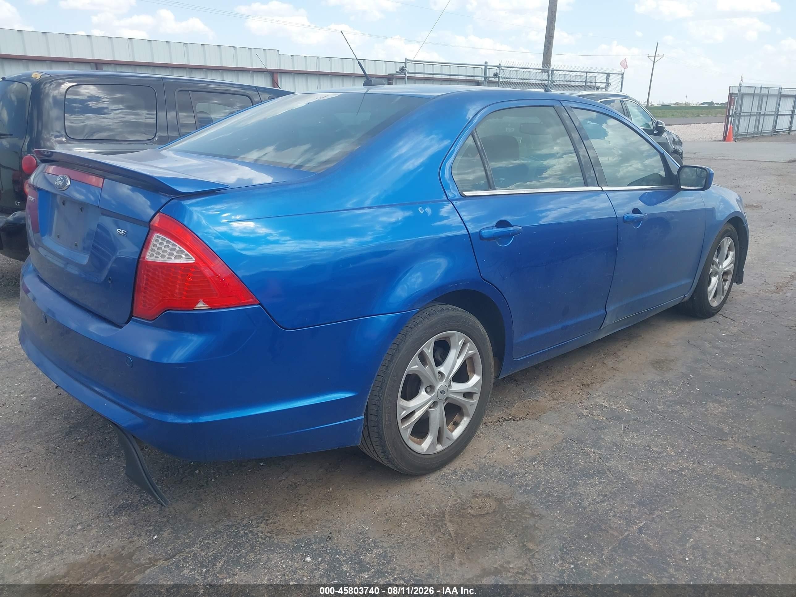 2012 Ford Fusion Se Blue vin: 3FAHP0HA8CR246672