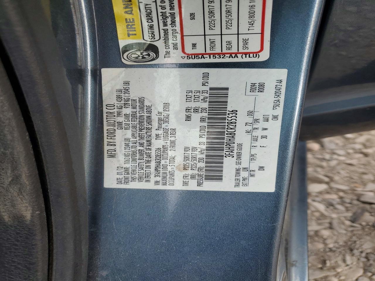 2012 Ford Fusion Se Синий vin: 3FAHP0HA8CR285536