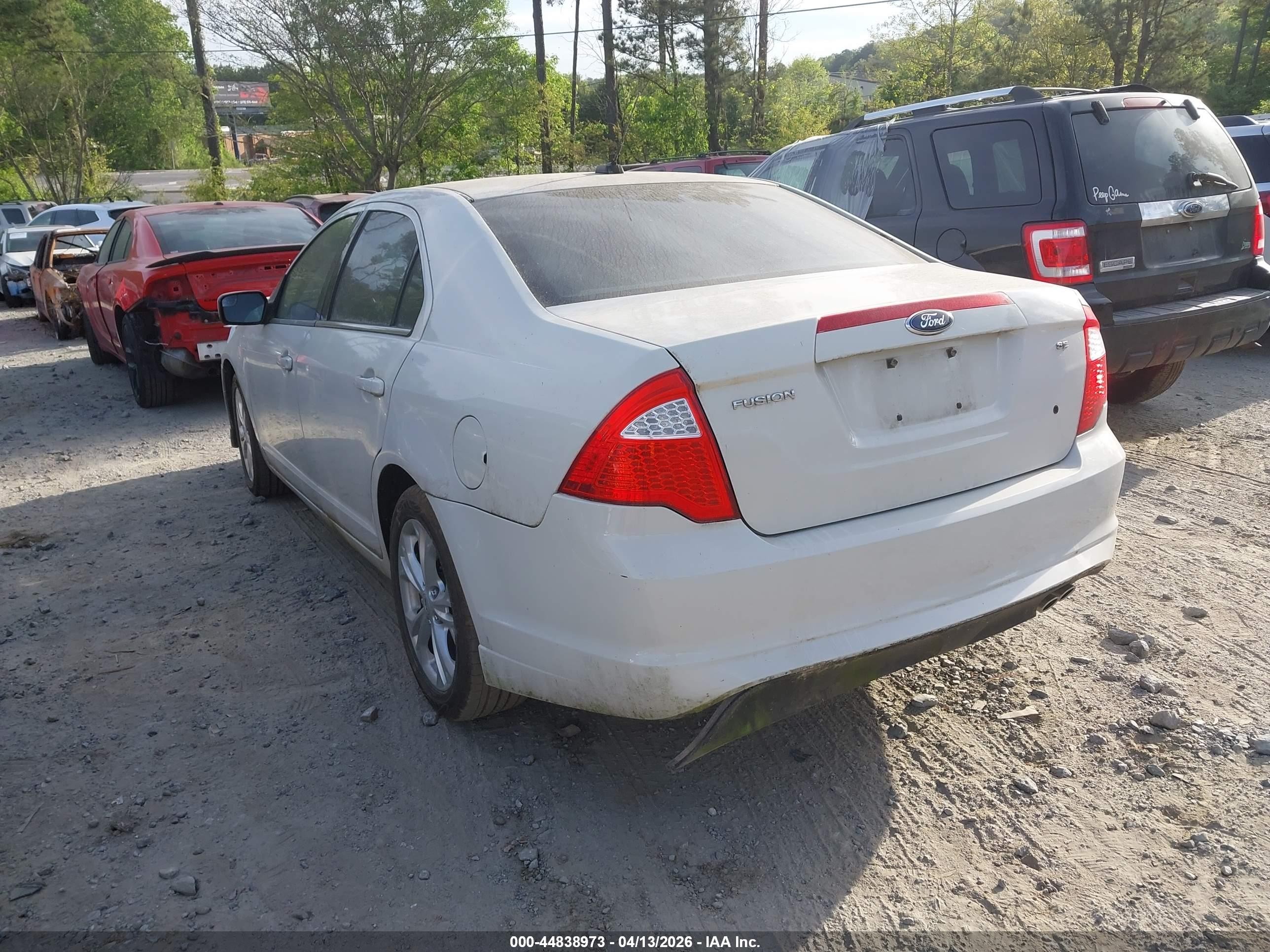 2012 Ford Fusion Se White vin: 3FAHP0HA8CR427836